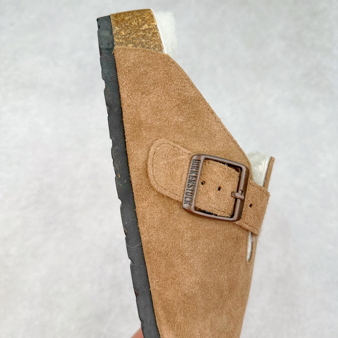 图片[6]-Birkenstock Boston VL 勃肯软木底包头拖鞋加绒版 天鹅绒般的绒面革赋子休闲的经典外观 四季皆宜 柔软的鞋床采用额外的泡沫缓冲层 提供额外的舒适感和全天支撑 全网独家首发 源于德国的严谨工艺 牛巴戎面 中层松木 EVA 三层组合大底 优质牛皮面料五金扣 出口订单 尺码：35-40-选品中心