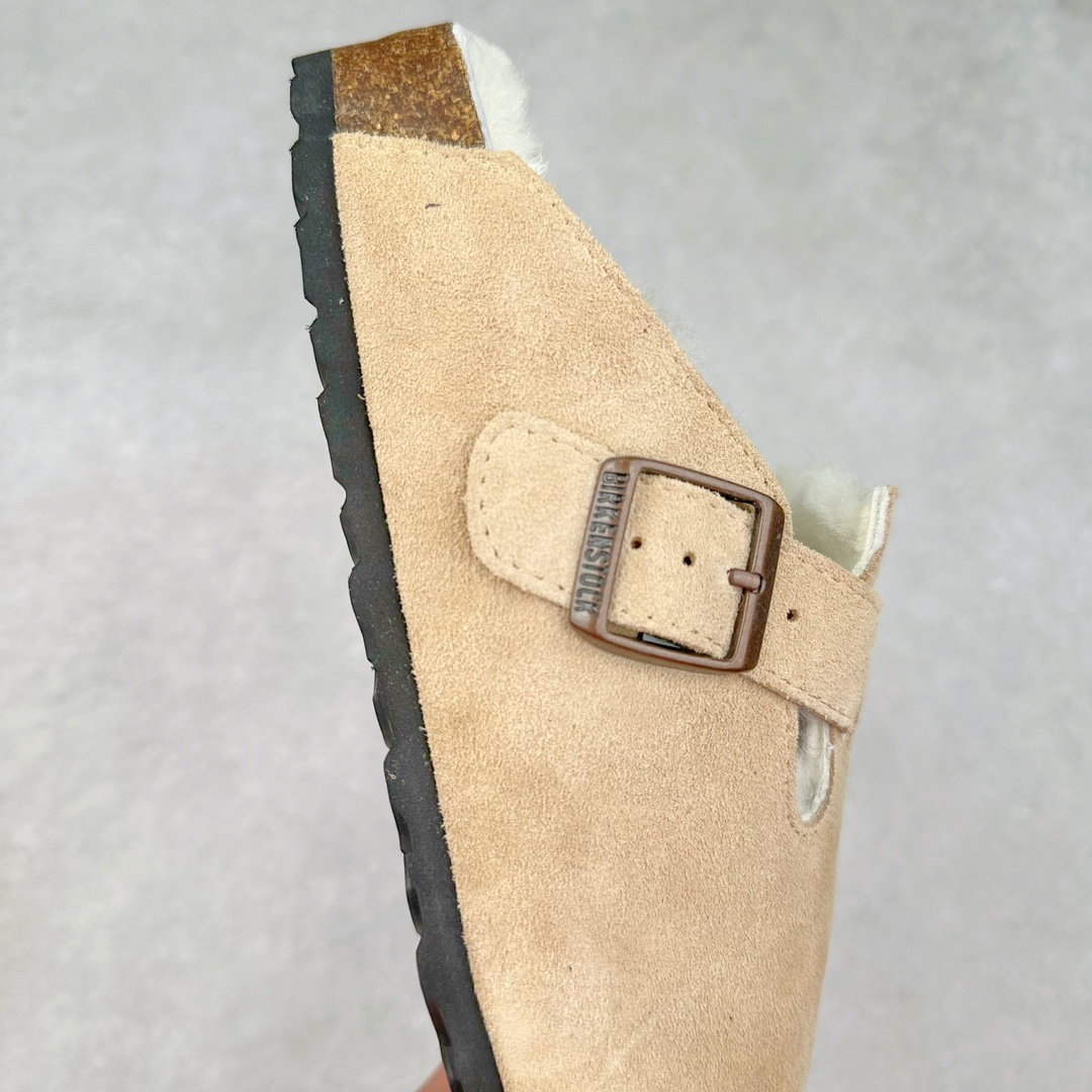 图片[6]-Birkenstock Boston VL 勃肯软木底包头拖鞋加绒版 天鹅绒般的绒面革赋子休闲的经典外观 四季皆宜 柔软的鞋床采用额外的泡沫缓冲层 提供额外的舒适感和全天支撑 全网独家首发 源于德国的严谨工艺 牛巴戎面 中层松木 EVA 三层组合大底 优质牛皮面料五金扣 出口订单 尺码：35-40-选品中心