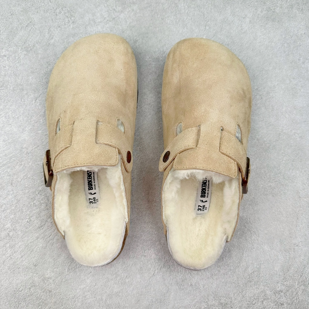 图片[3]-Birkenstock Boston VL 勃肯软木底包头拖鞋加绒版 天鹅绒般的绒面革赋子休闲的经典外观 四季皆宜 柔软的鞋床采用额外的泡沫缓冲层 提供额外的舒适感和全天支撑 全网独家首发 源于德国的严谨工艺 牛巴戎面 中层松木 EVA 三层组合大底 优质牛皮面料五金扣 出口订单 尺码：35-40-选品中心