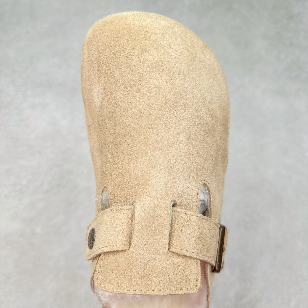 图片[4]-Birkenstock Boston VL 勃肯软木底包头拖鞋加绒版 天鹅绒般的绒面革赋子休闲的经典外观 四季皆宜 柔软的鞋床采用额外的泡沫缓冲层 提供额外的舒适感和全天支撑 全网独家首发 源于德国的严谨工艺 牛巴戎面 中层松木 EVA 三层组合大底 优质牛皮面料五金扣 出口订单 尺码：35-40-选品中心