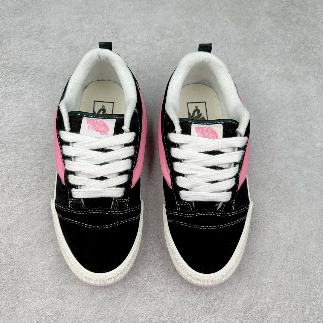 图片[2]-Vans Knu Skool 黑粉 官方新配色 肥胖版立体大Logo 加厚鞋舌 低帮复古休闲硫化面包鞋 尺码：35 36 36.5 37 38 38.5 39 40 40.5 41 42 42.5 43 44 45 工艺：硫化1：1（重量1：1、真标、原钢印、材质标、鞋型标、合格证）-选品中心