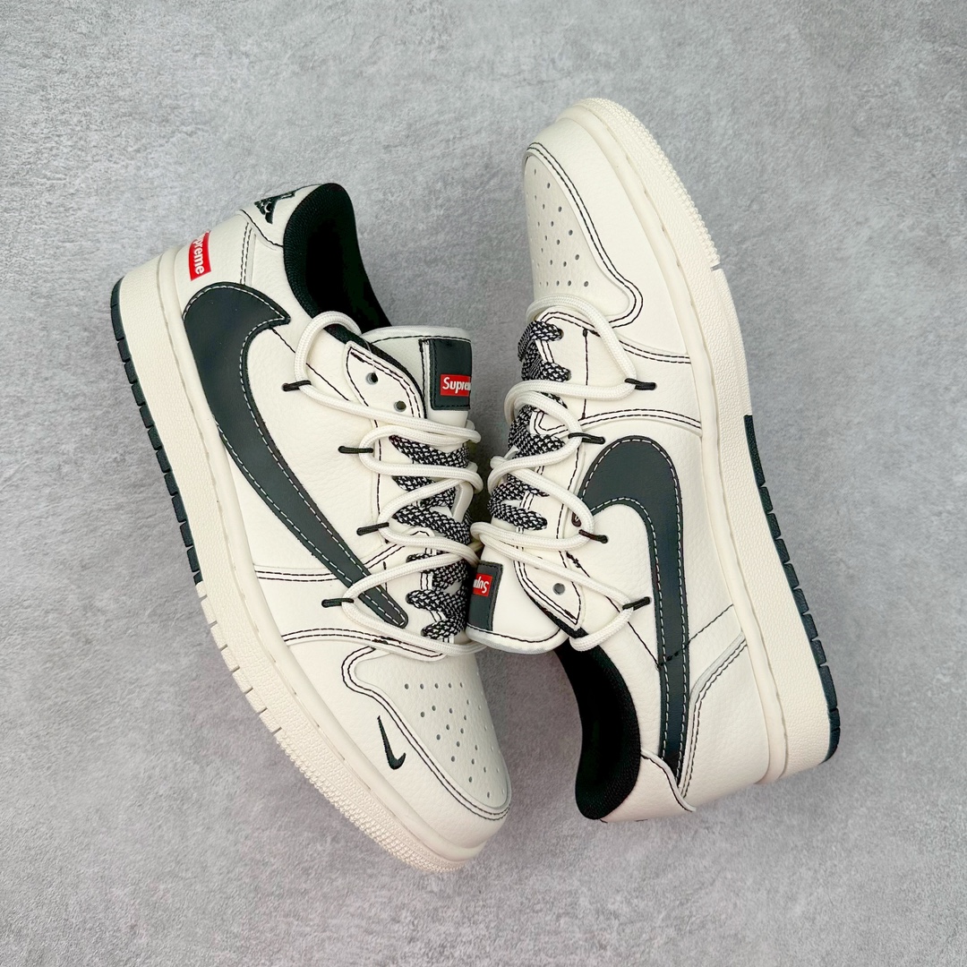 图片[3]-TS x Air Jordan AJ1 Low 倒钩低帮联名定制配色 SJ0086-134 原厂内置气垫魔块 A模大底 头层小牛皮 鞋舌AJ原厂专用牛津布+AJ专用反口珍珠布+原厂无杂质高弹内里海棉+特殊封边弹力鞋带 尺码：36 36.5 37.5 38 38.5 39 40 40.5 41 42 42.5 43 44 44.5 45 46 47.5-选品中心