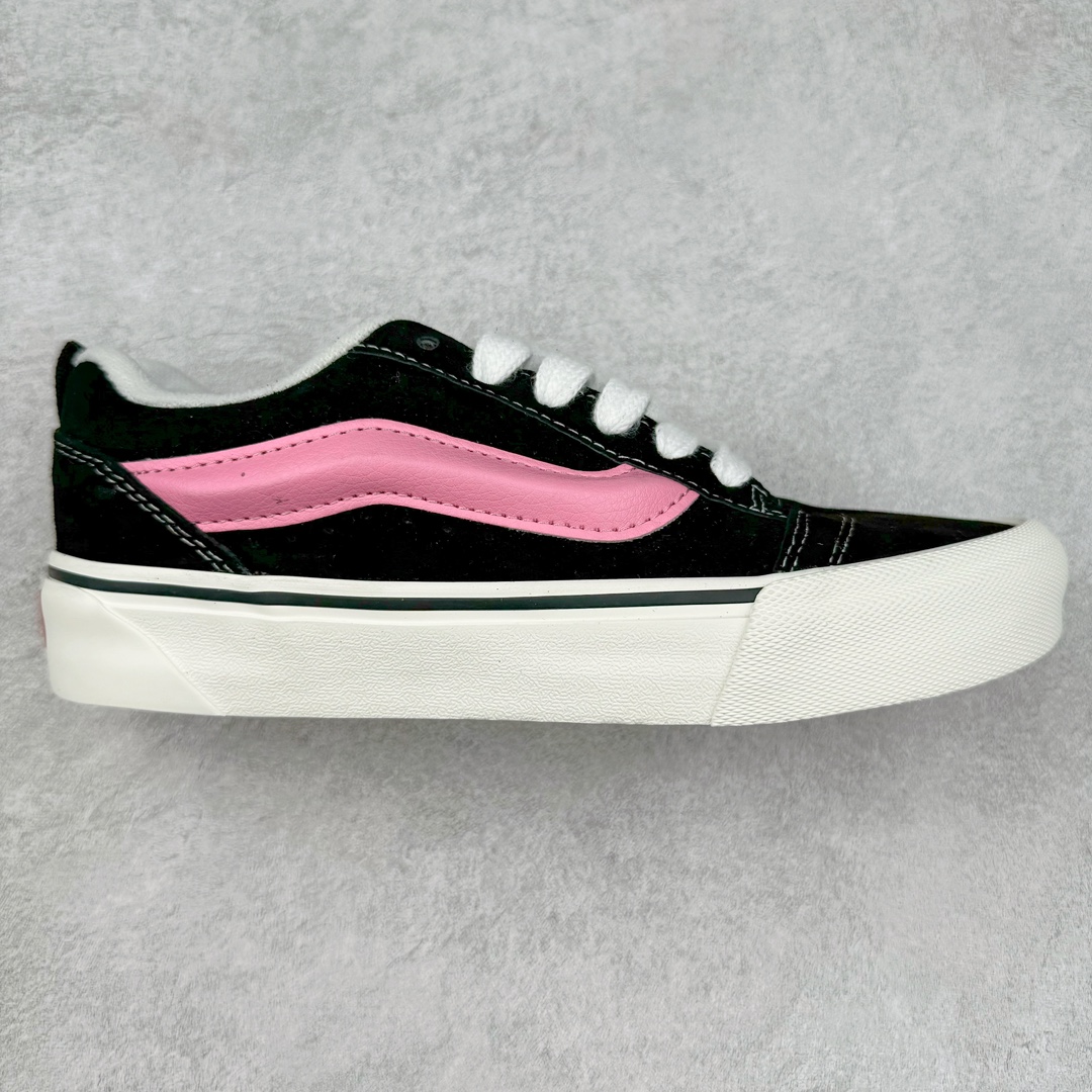 Vans Knu Skool 黑粉 官方新配色 肥胖版立体大Logo 加厚鞋舌 低帮复古休闲硫化面包鞋 尺码:35 36 36.5 37 38 38.5 39 40 40.5 41 42 42.5 43 44 45 工艺:硫化1:1(重量1:1、真标、原钢印、材质标、鞋型标、合格证)-选品中心
