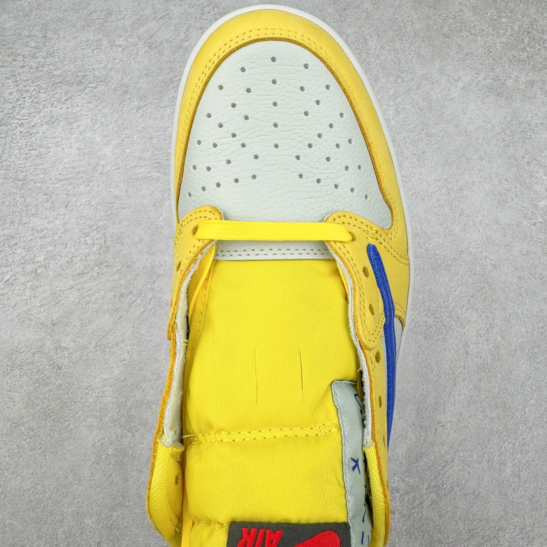 图片[4]-＃PK4.0 Travis Scott x Air Jordan AJ1 Low OG SP TS联名倒钩7.0低帮 黄蓝色 DZ4137-700 原盒原配 原厂拉帮工艺 针距密度一致 全新升级网板中底 原楦原纸板开发 后跟弧度收口自然不对折 极致一眼正品既视感 原厂皮料 进口玻璃冲刀皮料裁剪零毛边 承诺百分百一致原鞋 全鞋电脑针车工艺 鞋面清洁度最高QC检验标准 控制溢胶 飞翼3D高频深度立体 鞋盒、防尘纸 均采购来自原厂 尺码：36 36.5 37.5 38 38.5 39 40 40.5 41 42 42.5 43 44 44.5 45 46 47.5-选品中心