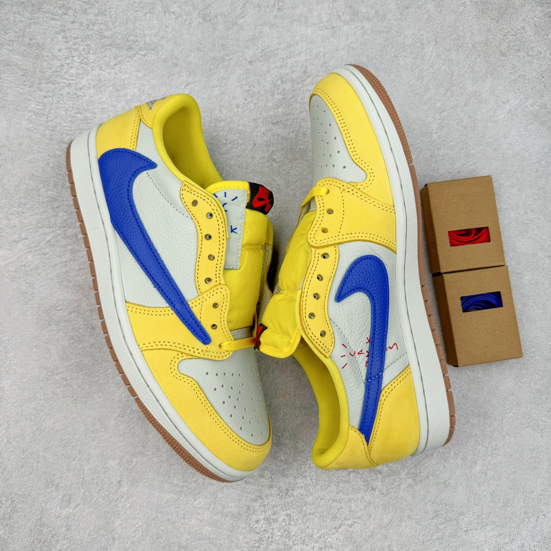 图片[3]-＃PK4.0 Travis Scott x Air Jordan AJ1 Low OG SP TS联名倒钩7.0低帮 黄蓝色 DZ4137-700 原盒原配 原厂拉帮工艺 针距密度一致 全新升级网板中底 原楦原纸板开发 后跟弧度收口自然不对折 极致一眼正品既视感 原厂皮料 进口玻璃冲刀皮料裁剪零毛边 承诺百分百一致原鞋 全鞋电脑针车工艺 鞋面清洁度最高QC检验标准 控制溢胶 飞翼3D高频深度立体 鞋盒、防尘纸 均采购来自原厂 尺码：36 36.5 37.5 38 38.5 39 40 40.5 41 42 42.5 43 44 44.5 45 46 47.5-选品中心