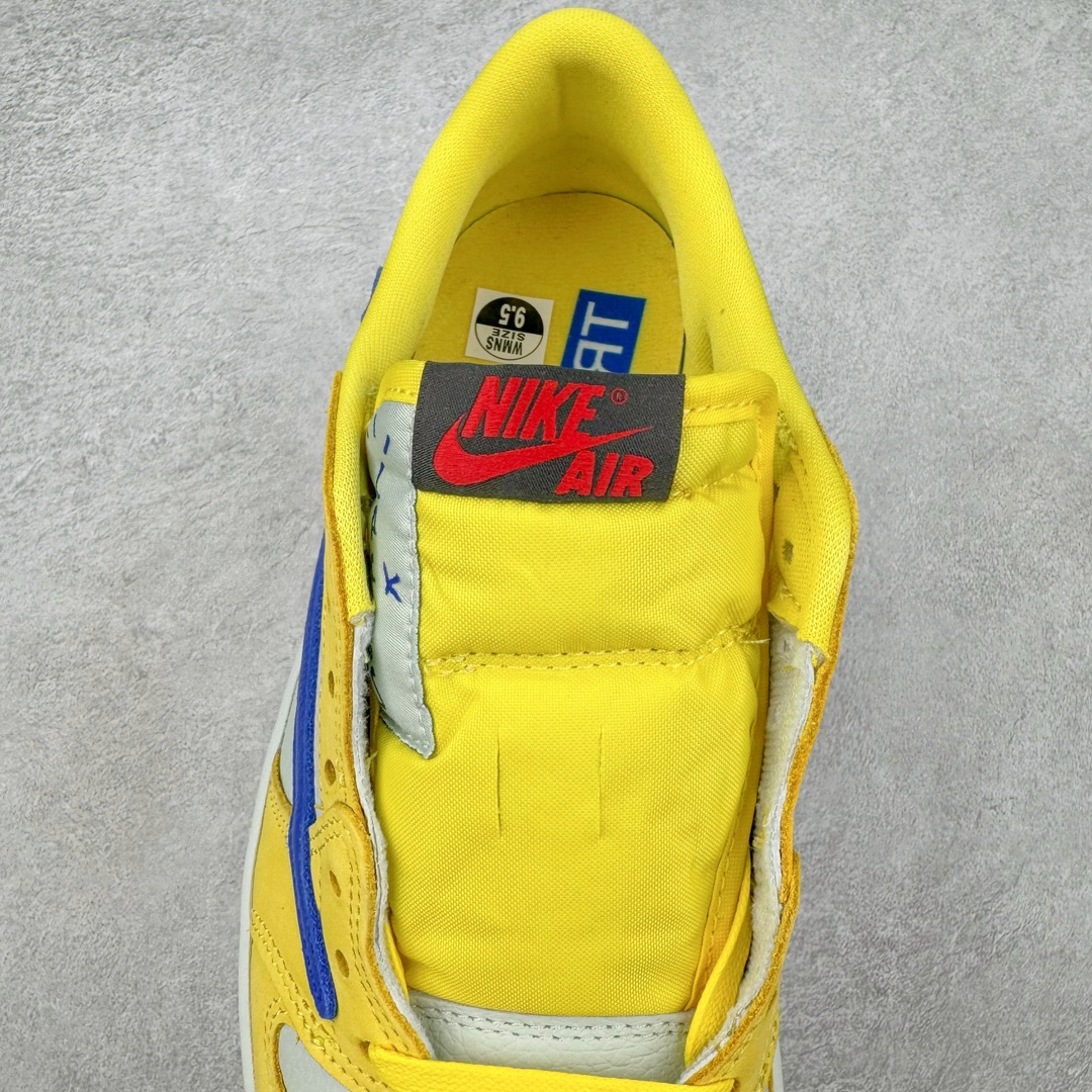 图片[5]-＃PK4.0 Travis Scott x Air Jordan AJ1 Low OG SP TS联名倒钩7.0低帮 黄蓝色 DZ4137-700 原盒原配 原厂拉帮工艺 针距密度一致 全新升级网板中底 原楦原纸板开发 后跟弧度收口自然不对折 极致一眼正品既视感 原厂皮料 进口玻璃冲刀皮料裁剪零毛边 承诺百分百一致原鞋 全鞋电脑针车工艺 鞋面清洁度最高QC检验标准 控制溢胶 飞翼3D高频深度立体 鞋盒、防尘纸 均采购来自原厂 尺码：36 36.5 37.5 38 38.5 39 40 40.5 41 42 42.5 43 44 44.5 45 46 47.5-选品中心