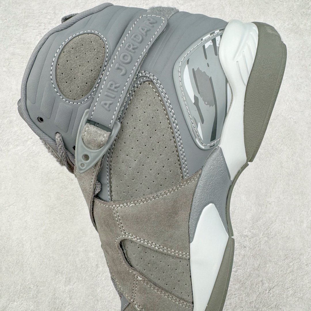 图片[7]-＃NC版 Air Jordan AJ8 高帮复古篮球鞋 灰色 305381-014 外贸订单 全套原纸板楦头开发 确保原汁原味 完美呈现五代版型 定制优质皮料 完美鞋型匹配公司货 正确TPU鞋舌锁扣 最新原厂底模 大底卡色咬花完美 鞋柜必备鞋款 终端现货供应 尺码：40 40.5 41 42 42.5 43 44 44.5 45 46 47.5-选品中心