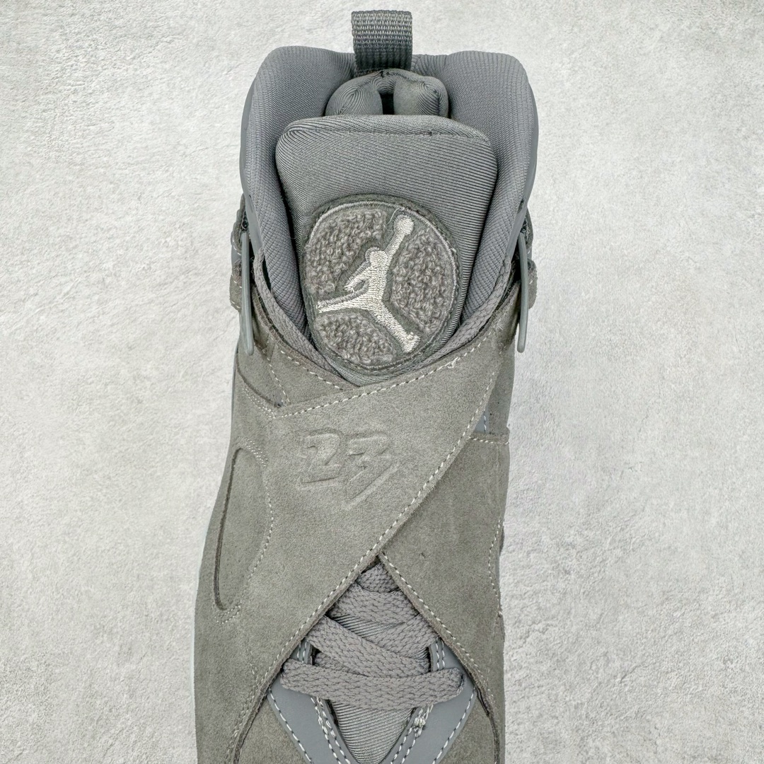 图片[5]-＃NC版 Air Jordan AJ8 高帮复古篮球鞋 灰色 305381-014 外贸订单 全套原纸板楦头开发 确保原汁原味 完美呈现五代版型 定制优质皮料 完美鞋型匹配公司货 正确TPU鞋舌锁扣 最新原厂底模 大底卡色咬花完美 鞋柜必备鞋款 终端现货供应 尺码：40 40.5 41 42 42.5 43 44 44.5 45 46 47.5-选品中心