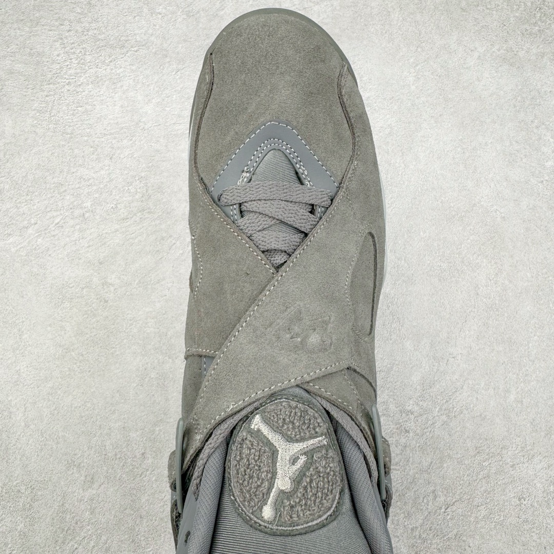 图片[4]-＃NC版 Air Jordan AJ8 高帮复古篮球鞋 灰色 305381-014 外贸订单 全套原纸板楦头开发 确保原汁原味 完美呈现五代版型 定制优质皮料 完美鞋型匹配公司货 正确TPU鞋舌锁扣 最新原厂底模 大底卡色咬花完美 鞋柜必备鞋款 终端现货供应 尺码：40 40.5 41 42 42.5 43 44 44.5 45 46 47.5-选品中心
