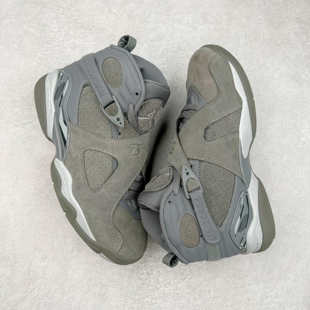 图片[3]-＃NC版 Air Jordan AJ8 高帮复古篮球鞋 灰色 305381-014 外贸订单 全套原纸板楦头开发 确保原汁原味 完美呈现五代版型 定制优质皮料 完美鞋型匹配公司货 正确TPU鞋舌锁扣 最新原厂底模 大底卡色咬花完美 鞋柜必备鞋款 终端现货供应 尺码：40 40.5 41 42 42.5 43 44 44.5 45 46 47.5-选品中心