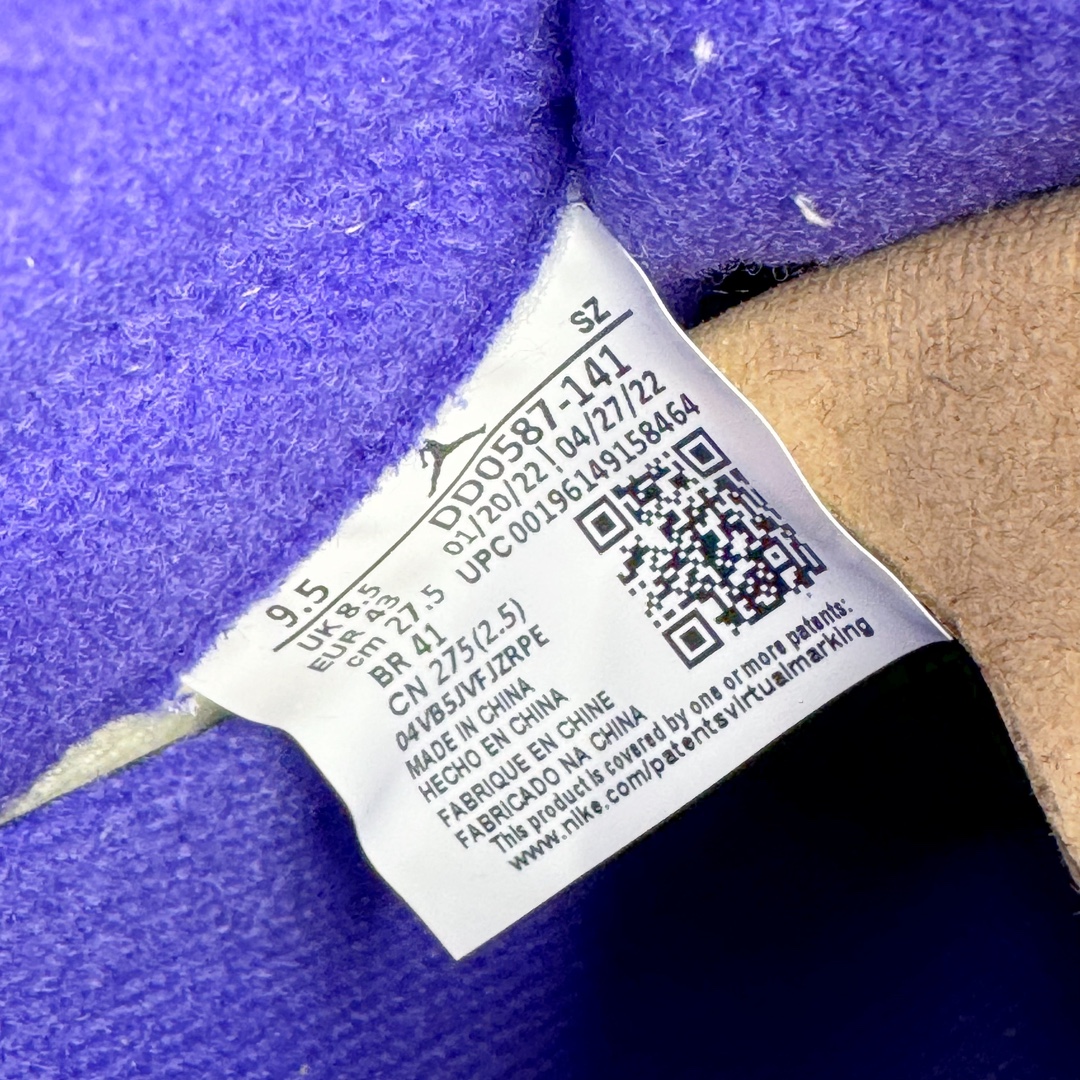 图片[10]-＃Ljr超强特价 Air Jordan AJ5 Retro 白紫康扣 DD0587-141 注意特价无售后 之前零售六七百的东西 买到就是赚 圈内最强系列 恪守真诚 承诺混一赔十 高端零售裸鞋圈特供批次 SZ原厂全套原楦原纸板冲刀磨具开发 原厂皮料加持 原厂港宝加持定型后跟R度完美 同源原厂电绣 飞翼针数密度立体效果一致 百分百一致原鞋 原厂拉帮工艺 针距密度一致 后跟弧度收口自然不对折 极致一眼正品既视感 进口玻璃冲刀皮料裁剪零毛边 全鞋电脑针车工艺 品控清洁度最高QC检验标准 免检产品 原厂订购鞋盒、鞋标、防尘纸、鞋撑、鞋带 追求极致的原厂味道 尺码对应库存明细‼️-选品中心