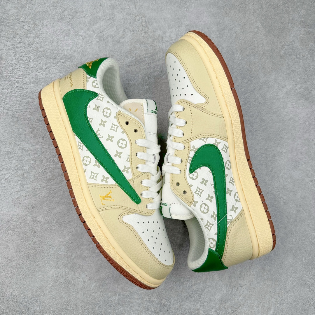 图片[3]-TS x Air Jordan AJ1 Low 倒钩低帮联名定制配色 LX1988-300 原厂内置气垫魔块 A模大底 头层小牛皮 鞋舌AJ原厂专用牛津布+AJ专用反口珍珠布+原厂无杂质高弹内里海棉+特殊封边弹力鞋带 尺码：36 36.5 37.5 38 38.5 39 40 40.5 41 42 42.5 43 44 44.5 45 46 47.5-选品中心