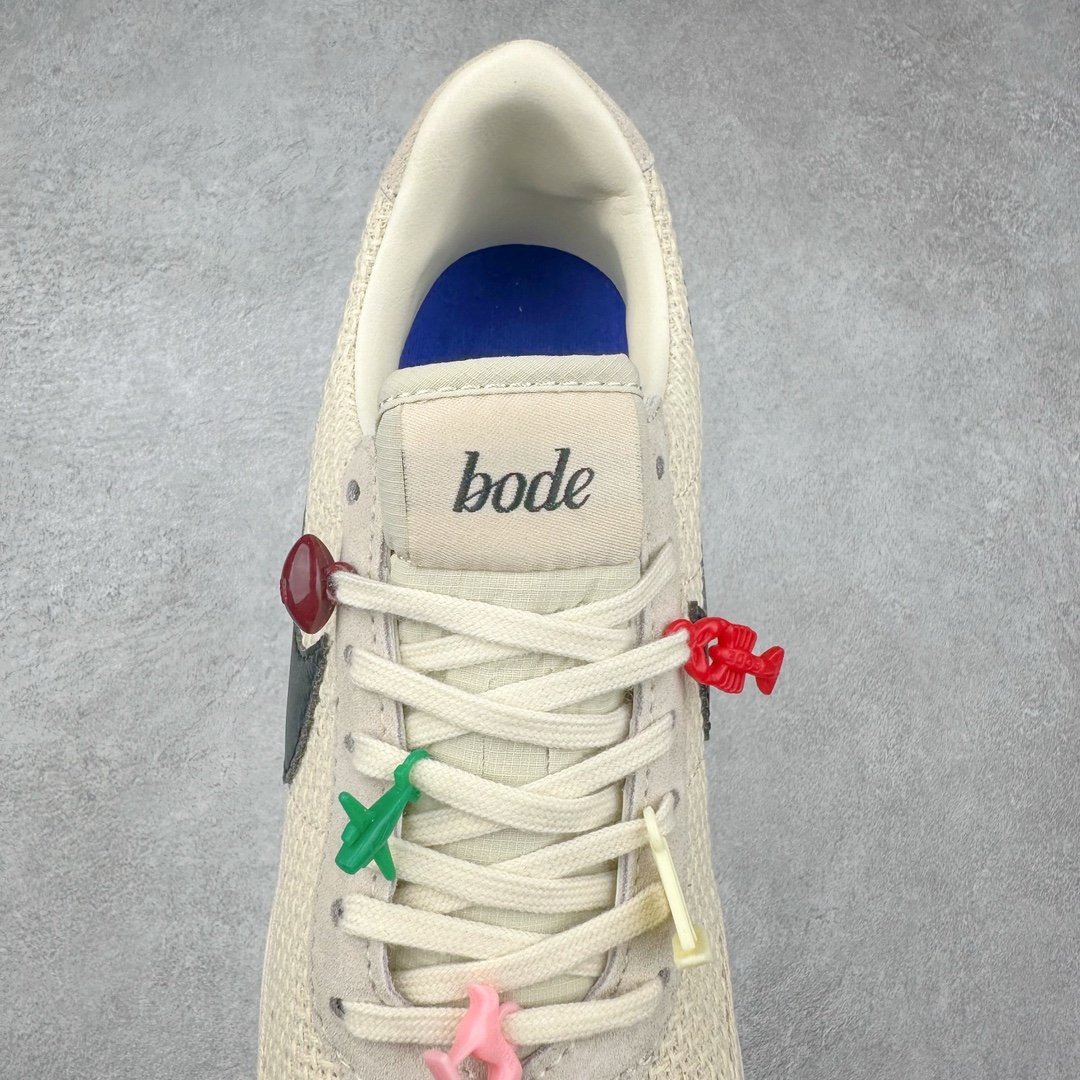 图片[5]-Bode x NK Astro Grabber SP 宇宙掠夺者系列低帮复古经典休闲运动鞋 FQ6892-100 复刻经典球鞋Astro Grabber，与美国男装品牌Bode联名合作，推出两款配色。鞋型符合当下流行趋势，彰显复古身份。复刻一定是球鞋圈绕不开的话题，最近几年 Nike 带回了不少经典球鞋，让不少老玩家欣喜。最近 Nike 挖掘自家档案库，让 1974 年首次发布的 Nike Astro Grabber 重回玩家视野，并且上来就是联名合作。这次合作是同美国新锐品牌 Bode 的联名，这个男装品牌凭借创造性的使用蕾丝桌布等日常材料而闻名。双方带来两款配色，先来看第一双米色款，鞋面由独特编织纹理覆盖，鞋带点缀有小配饰，整体营造出的氛围感十分清新。鞋型方面符合当下流行趋势，超薄中底与扁平鞋面彰显其复古身份。另一双更有复古味道，全黑色皮革鞋面好打理，同时有一种老鞋的感觉，与 1974 的 Nike Astro Grabber 极为相似。尺码：36 36.5 37.5 38 38.5 39 40 40.5 41 42 42.5 43 44 44.5 45-选品中心