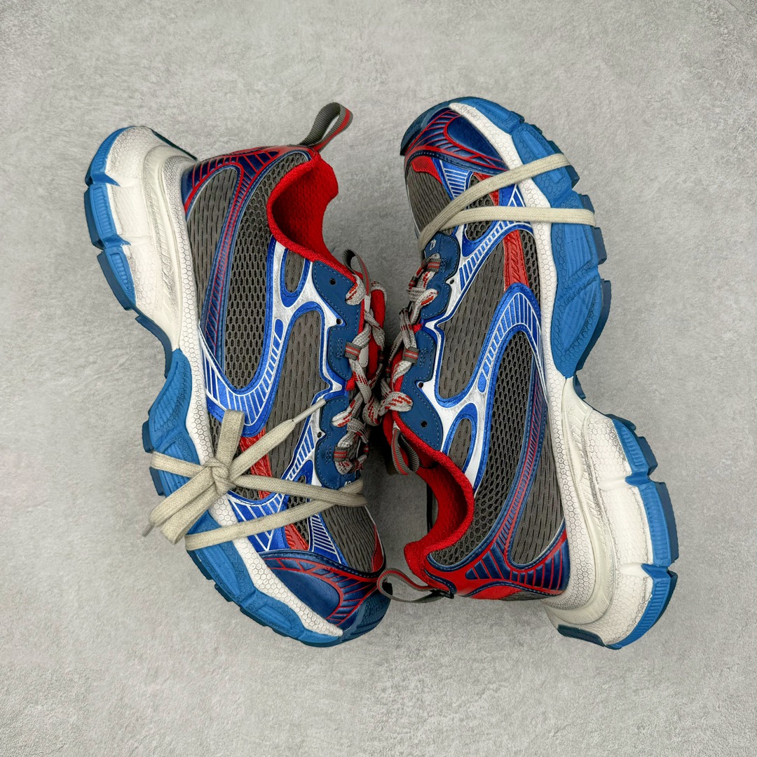 图片[3]-＃总裁 BALENCIAGA 3XL Sneakers 巴黎世家十代网布系带低帮走秀复古老爹鞋 全套原纸板楦头开发 最原汁原味的灵魂版型 全鞋荧光划线卡点 胶水把控整洁度追求极致完美 每一双都是工艺品 多重QC质检 超越公司货的品控标准 实实在在的免检产品 原盒原配 正确字体电绣 粗细、位置、大小正确 侧边TPU 透气孔匹配意产原版 正确分离大底 TPU软底 原版一致大底LOGO 立体感十足 原厂皮料水洗做旧 采购原厂网纱 不含皮革 网布材料和聚氨酯 磨损效果 鞋头边缘和后帮 Balenciaga 徽标 鞋面和后跟凸印尺码 鞋舌 3XL 橡胶品牌标识和反光细节 鞋帮拉袢和鞋舌拉祥 配反光细节 备用鞋带在鞋履前侧 可在穿着前取下 便于不同造型搭配 偏大一码 尺码：35 36 37 38 39 40 41 42 43 44 45-选品中心