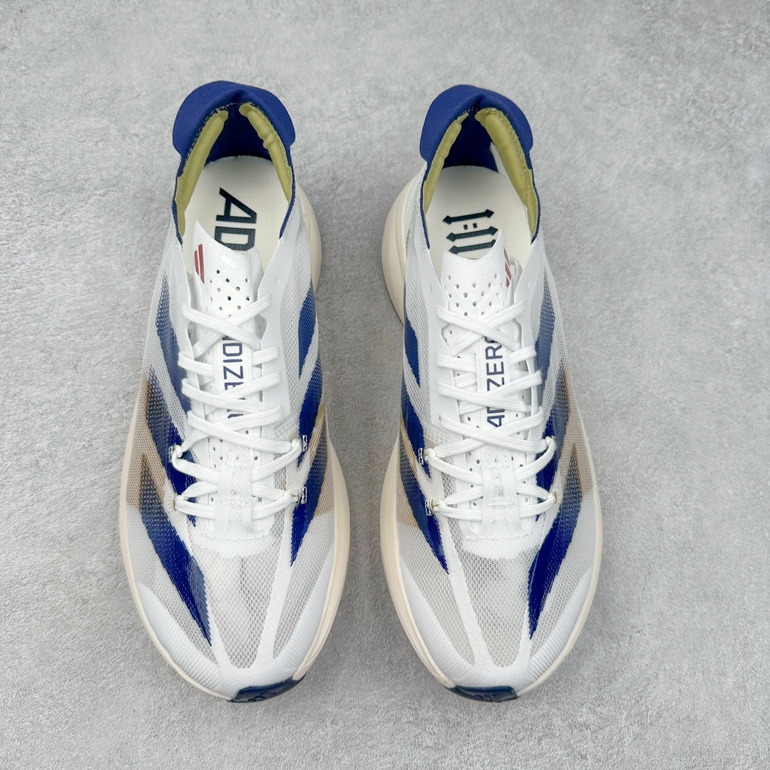 图片[2]-AD Adizero Adios Pro 3 马拉松竞速专业跑鞋 IG6348 CELERMESH针织网面非常轻薄 纤维间的缝隙很大 可以保证跑步时的透气、排汗效果 鞋舌直接与两侧的内衬和鞋底连接在一起 在跑步过程中不会被鞋舌的左右移动所困扰 在标准鞋带孔的基础上再拓宽一组鞋带孔 适合不同脚型的需求 突破性 EnergyRods 技术，有助于跑者实现更好的成绩 中底独特的LIGHTSTRIKE PRO泡棉材质 微弹感觉在跑步过程中给予了良好的支撑体验 对于顶级精英和高水平进阶跑者来说 ADIOS PRO是一双值得信赖的竞速比赛用鞋 尺码：36 36.5 37.5 38 38.5 39 40 40.5 41 42 42.5 43 44 44.5 45-选品中心