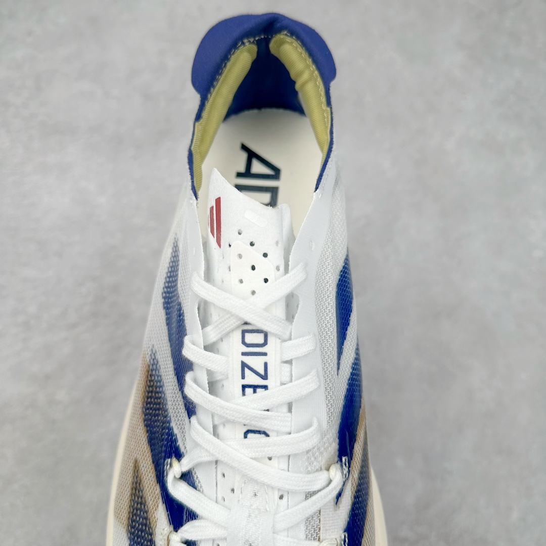 图片[5]-AD Adizero Adios Pro 3 马拉松竞速专业跑鞋 IG6348 CELERMESH针织网面非常轻薄 纤维间的缝隙很大 可以保证跑步时的透气、排汗效果 鞋舌直接与两侧的内衬和鞋底连接在一起 在跑步过程中不会被鞋舌的左右移动所困扰 在标准鞋带孔的基础上再拓宽一组鞋带孔 适合不同脚型的需求 突破性 EnergyRods 技术，有助于跑者实现更好的成绩 中底独特的LIGHTSTRIKE PRO泡棉材质 微弹感觉在跑步过程中给予了良好的支撑体验 对于顶级精英和高水平进阶跑者来说 ADIOS PRO是一双值得信赖的竞速比赛用鞋 尺码：36 36.5 37.5 38 38.5 39 40 40.5 41 42 42.5 43 44 44.5 45-选品中心