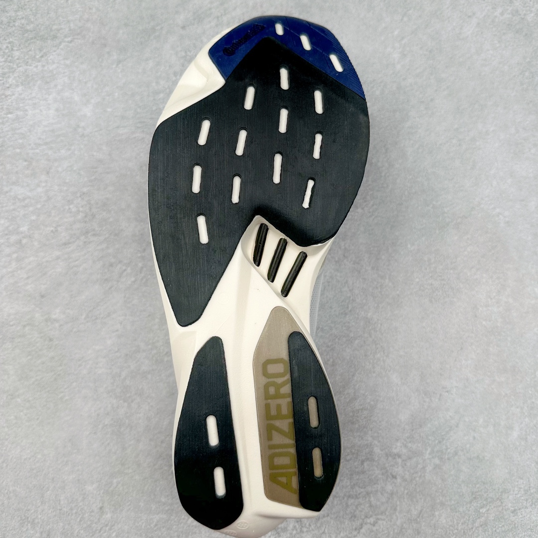 图片[9]-AD Adizero Adios Pro 3 马拉松竞速专业跑鞋 IG6348 CELERMESH针织网面非常轻薄 纤维间的缝隙很大 可以保证跑步时的透气、排汗效果 鞋舌直接与两侧的内衬和鞋底连接在一起 在跑步过程中不会被鞋舌的左右移动所困扰 在标准鞋带孔的基础上再拓宽一组鞋带孔 适合不同脚型的需求 突破性 EnergyRods 技术，有助于跑者实现更好的成绩 中底独特的LIGHTSTRIKE PRO泡棉材质 微弹感觉在跑步过程中给予了良好的支撑体验 对于顶级精英和高水平进阶跑者来说 ADIOS PRO是一双值得信赖的竞速比赛用鞋 尺码：36 36.5 37.5 38 38.5 39 40 40.5 41 42 42.5 43 44 44.5 45-选品中心