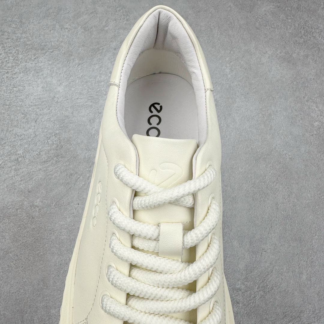 图片[5]-ECCO爱步百搭休闲男鞋 秋季增高圆头小白鞋 街头轻巧系列 牛皮与牛皮剖层拼接鞋面 时尚个性 出街有型 简约粗绳系带设计 可自由调节松紧 贴合脚型 PU加厚鞋底 包裹足弓与后跟 为双脚提供支撑性 休闲百搭 简约利落 尺码：38 39 40 41 42 43（皮鞋码）-选品中心