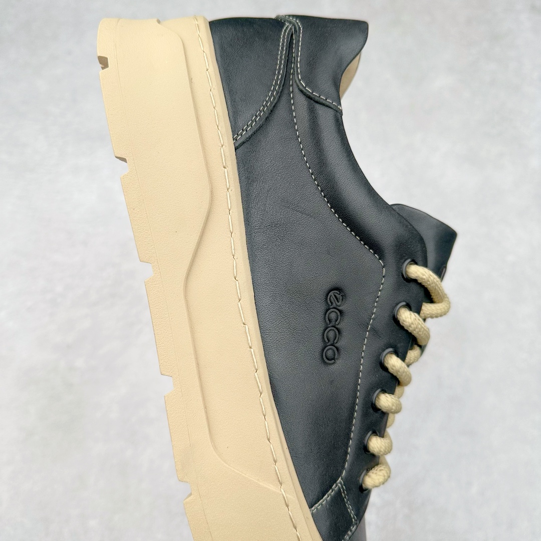 图片[6]-ECCO爱步百搭休闲男鞋 秋季增高圆头小白鞋 街头轻巧系列 牛皮与牛皮剖层拼接鞋面 时尚个性 出街有型 简约粗绳系带设计 可自由调节松紧 贴合脚型 PU加厚鞋底 包裹足弓与后跟 为双脚提供支撑性 休闲百搭 简约利落 尺码：38 39 40 41 42 43（皮鞋码）-选品中心