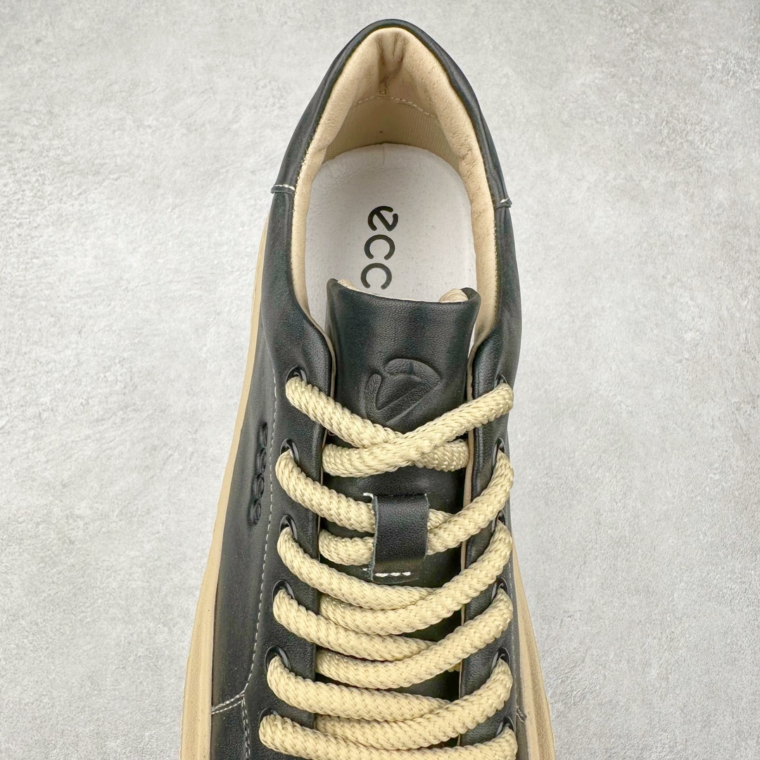 图片[5]-ECCO爱步百搭休闲男鞋 秋季增高圆头小白鞋 街头轻巧系列 牛皮与牛皮剖层拼接鞋面 时尚个性 出街有型 简约粗绳系带设计 可自由调节松紧 贴合脚型 PU加厚鞋底 包裹足弓与后跟 为双脚提供支撑性 休闲百搭 简约利落 尺码：38 39 40 41 42 43（皮鞋码）-选品中心