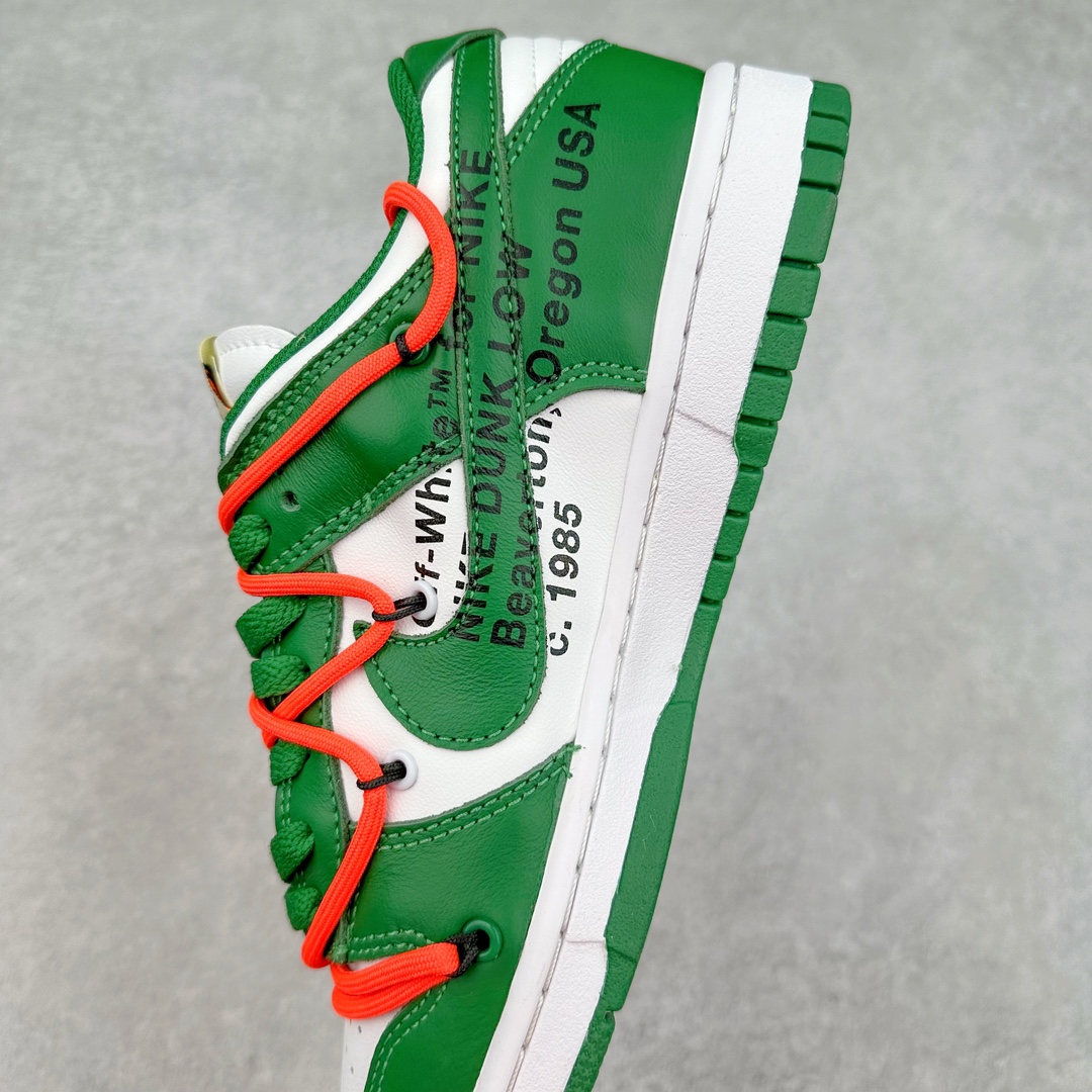 图片[7]-＃神版特价 Off-White™ x NK Dunk Low OW联名绿色 CT0856-100 Pnme Asia贝利原厂皮料加持 全套原楦原模倾力打造完美版型 独家原厂航空铝磨具打磨大底 鞋头坡度75° 极致还原 无解鞋型 原盒原装配套 圈内天花板工艺 原厂冲刀 超高清洁度 全鞋零毛边皮料切割 采用原厂百宏鞋带以及原厂百宏织唛舌标 鞋带孔收紧绳长度 足以区分市面口嗨版本 原厂油墨 色泽亮度 高频效果一致 原厂拉帮工艺 针距密度一致 一针一线自然拉伸不弯曲 青岛定制原装标几率过验 尺码：36 36.5 37.5 38 38.5 39 40 40.5 41 43 44 44.5-选品中心