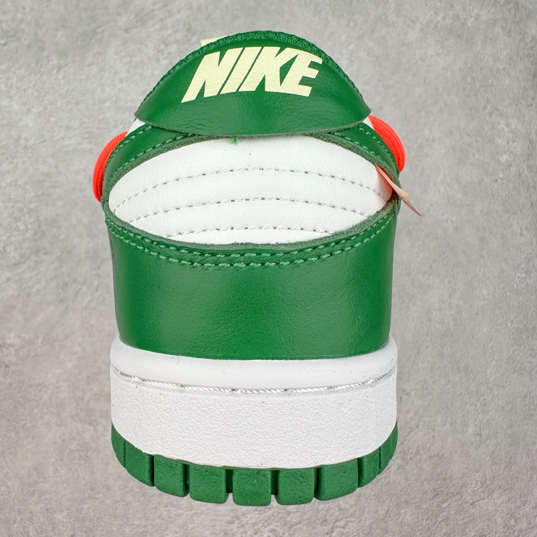 图片[8]-＃神版特价 Off-White™ x NK Dunk Low OW联名绿色 CT0856-100 Pnme Asia贝利原厂皮料加持 全套原楦原模倾力打造完美版型 独家原厂航空铝磨具打磨大底 鞋头坡度75° 极致还原 无解鞋型 原盒原装配套 圈内天花板工艺 原厂冲刀 超高清洁度 全鞋零毛边皮料切割 采用原厂百宏鞋带以及原厂百宏织唛舌标 鞋带孔收紧绳长度 足以区分市面口嗨版本 原厂油墨 色泽亮度 高频效果一致 原厂拉帮工艺 针距密度一致 一针一线自然拉伸不弯曲 青岛定制原装标几率过验 尺码：36 36.5 37.5 38 38.5 39 40 40.5 41 43 44 44.5-选品中心