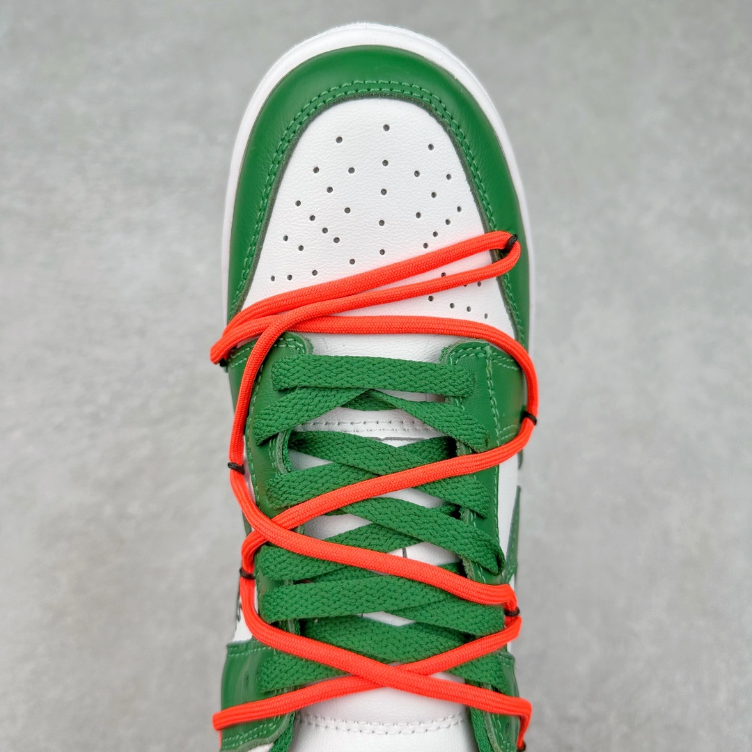 图片[4]-＃神版特价 Off-White™ x NK Dunk Low OW联名绿色 CT0856-100 Pnme Asia贝利原厂皮料加持 全套原楦原模倾力打造完美版型 独家原厂航空铝磨具打磨大底 鞋头坡度75° 极致还原 无解鞋型 原盒原装配套 圈内天花板工艺 原厂冲刀 超高清洁度 全鞋零毛边皮料切割 采用原厂百宏鞋带以及原厂百宏织唛舌标 鞋带孔收紧绳长度 足以区分市面口嗨版本 原厂油墨 色泽亮度 高频效果一致 原厂拉帮工艺 针距密度一致 一针一线自然拉伸不弯曲 青岛定制原装标几率过验 尺码：36 36.5 37.5 38 38.5 39 40 40.5 41 43 44 44.5-选品中心
