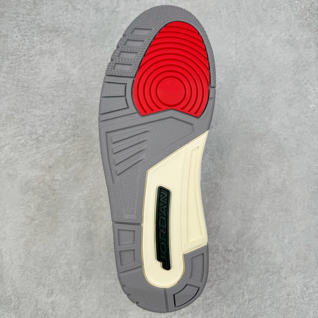 图片[9]-＃Lw纯原 Air Jordan AJ3 Retro 白灰 CT8532-106 圈内最强三代系列 匠心打造 开发时长超过半年 目前可过各类鉴定或无法鉴定 裸鞋随便操作 全套原纸板楦头开发 原厂大底磨具加持立体防滑纹理 原装可视Air Sole气垫 原汁原味最完美的三代版型 唯一正确鞋头趴度弧度高度鞋身腰线 原厂TPU彩虹扎染后跟饰片 正确内里反口里网布 皮料菱角分明不变形无多余毛边 广东原厂zp同批次手工大底描漆拉丝 市场唯一原厂鞋扣模具 原厂织唛标 原厂飞人电绣工艺 尾指中部跳三针 独家绑鞋带手法 印刷中底布 四线拉帮 米色美纹纸贴合固定 进口港宝加持 后跟自然饱满 全鞋荧光划线卡点 追求极致完美 每一双都是工艺品 多重QC质检 超越公司货的品控标准 实实在在的免检产品 尺码：36 36.5 37.5 38 38.5 39 40 40.5 41 42 42.5 43 44 44.5 45 45.5 46 47.5 48.5-选品中心