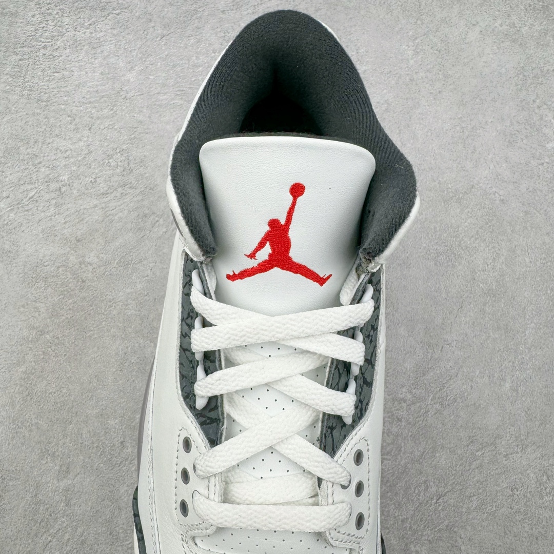 图片[5]-＃Lw纯原 Air Jordan AJ3 Retro 白灰 CT8532-106 圈内最强三代系列 匠心打造 开发时长超过半年 目前可过各类鉴定或无法鉴定 裸鞋随便操作 全套原纸板楦头开发 原厂大底磨具加持立体防滑纹理 原装可视Air Sole气垫 原汁原味最完美的三代版型 唯一正确鞋头趴度弧度高度鞋身腰线 原厂TPU彩虹扎染后跟饰片 正确内里反口里网布 皮料菱角分明不变形无多余毛边 广东原厂zp同批次手工大底描漆拉丝 市场唯一原厂鞋扣模具 原厂织唛标 原厂飞人电绣工艺 尾指中部跳三针 独家绑鞋带手法 印刷中底布 四线拉帮 米色美纹纸贴合固定 进口港宝加持 后跟自然饱满 全鞋荧光划线卡点 追求极致完美 每一双都是工艺品 多重QC质检 超越公司货的品控标准 实实在在的免检产品 尺码：36 36.5 37.5 38 38.5 39 40 40.5 41 42 42.5 43 44 44.5 45 45.5 46 47.5 48.5-选品中心