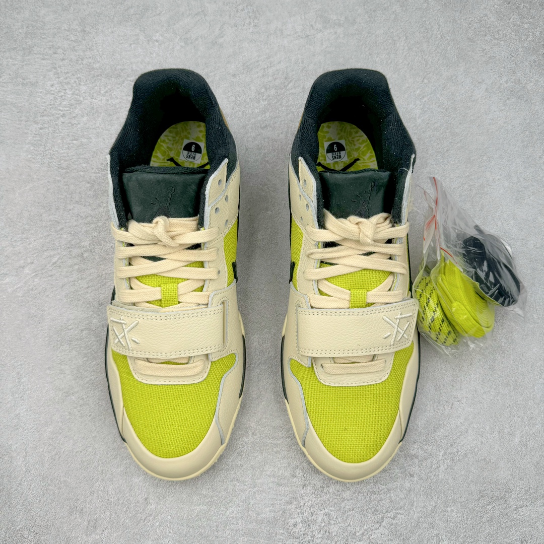 图片[2]-＃Y3纯原 Travis Scott x Jordan AJ Cut The Check TS倒钩联名魔术贴篮球鞋 米黑绿 FZ8117-102 注意默认配原盒盒子配套布袋不用加钱 退货丢失扣30元 原厂全套原楦原纸板冲刀磨具开发 原厂皮料加持 原厂港宝加持定型后跟R度完美 同源原厂电绣 鬼脸飞翼针数密度立体效果一致 百分百一致原鞋 原厂拉帮工艺 针距密度一致 后跟弧度收口自然不对折 极致一眼正品既视感 进口玻璃冲刀皮料裁剪零毛边 全鞋电脑针车工艺 品控清洁度最高QC检验标准 免检产品 原厂订购鞋盒、布袋、鞋标、防尘纸、鞋撑、鞋带 追求极致的原厂味道 配色方面采用白色为基础 搭配棕色框架呈现 完美还原了初代倒钩的配色设计 细节方面 标志性的反钩Swoosh采用米色点缀 鞋面还带有特殊的魔术贴细节 此外在鞋舌、后跟部分均带有Cactus Jack厂牌Logo 彰显鞋款特殊身份 尺码：36 36.5 37.5 38 38.5 39 40 40.5 41 42 42.5 43 44 44.5 45 46 47.5 48.5-选品中心