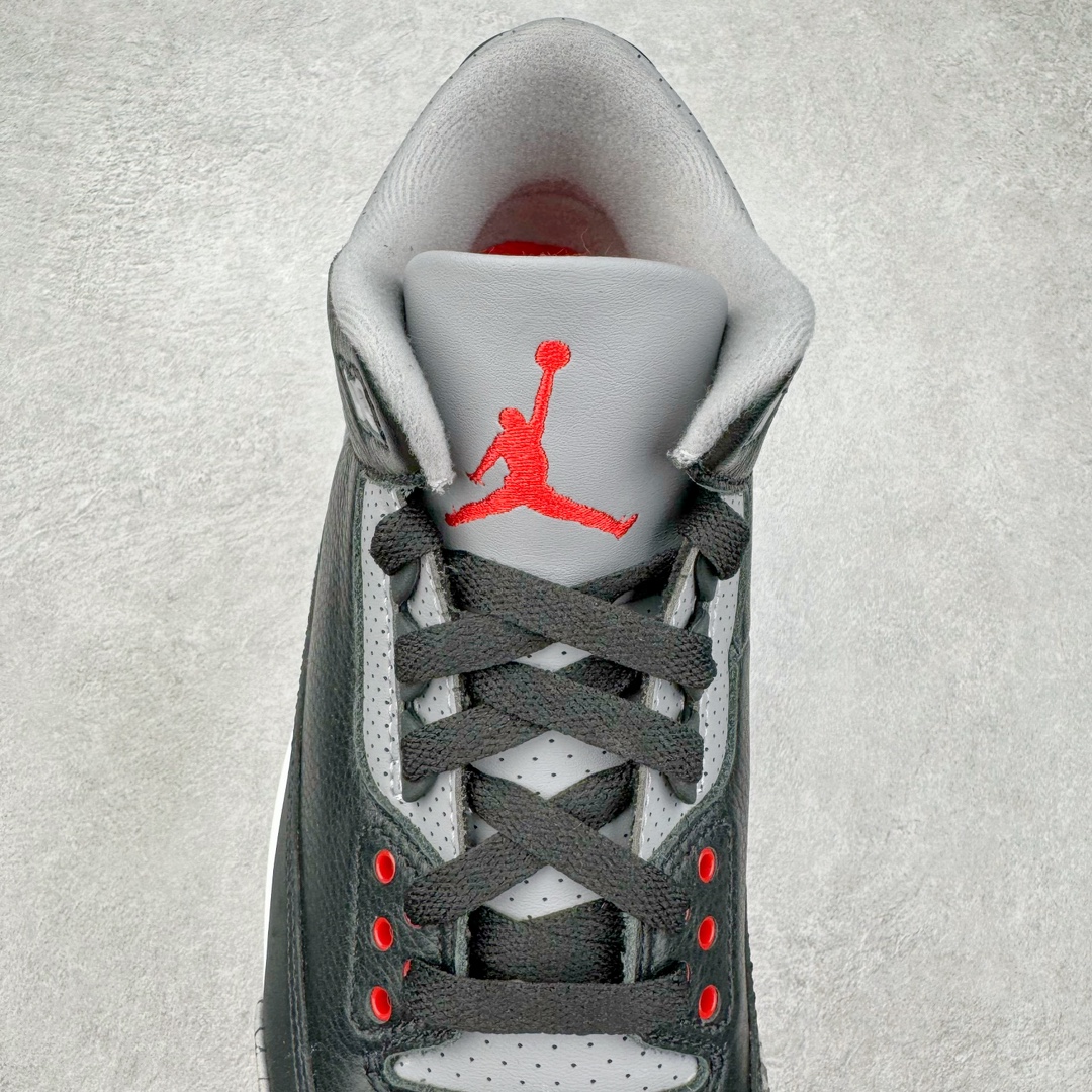 图片[5]-＃GX纯原 Air Jordan AJ3 Retro 复刻黑水泥 DN3707-010 圈内最强三代系列 匠心打造 开发时长超过半年 目前可过各类鉴定或无法鉴定 裸鞋随便操作 全套原纸板楦头开发 原厂大底磨具加持立体防滑纹理 原装可视Air Sole气垫 原汁原味最完美的三代版型 唯一正确鞋头趴度弧度高度鞋身腰线 原厂TPU彩虹扎染后跟饰片 正确内里反口里网布 皮料菱角分明不变形无多余毛边 广东原厂zp同批次手工大底描漆拉丝 市场唯一原厂鞋扣模具 原厂织唛标 原厂飞人电绣工艺 尾指中部跳三针 独家绑鞋带手法 印刷中底布 四线拉帮 米色美纹纸贴合固定 进口港宝加持 后跟自然饱满 全鞋荧光划线卡点 追求极致完美 每一双都是工艺品 多重QC质检 超越公司货的品控标准 实实在在的免检产品 尺码：40 40.5 41 42 42.5 43 44 44.5 45 45.5 46 47.5 48.5-选品中心