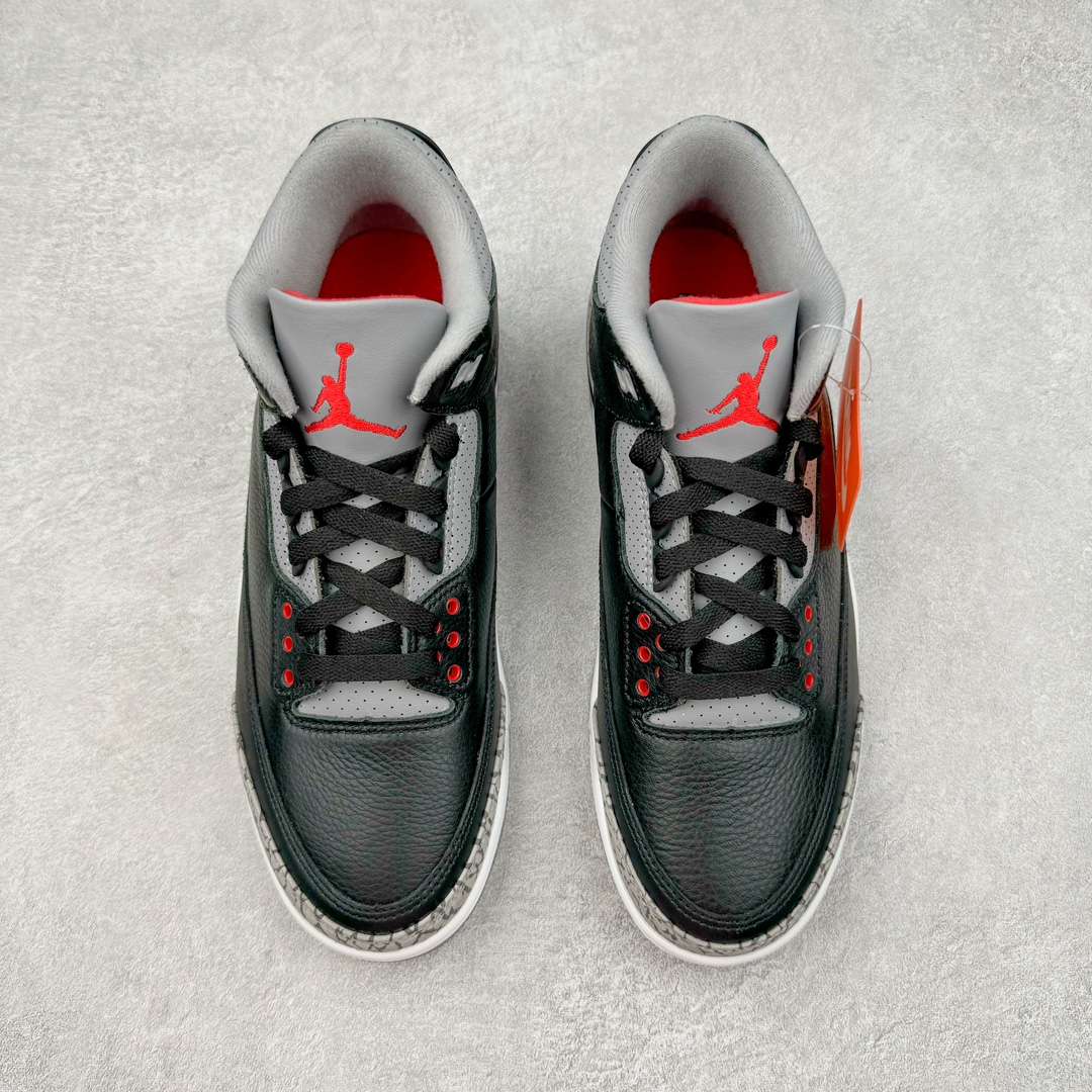 图片[2]-＃GX纯原 Air Jordan AJ3 Retro 复刻黑水泥 DN3707-010 圈内最强三代系列 匠心打造 开发时长超过半年 目前可过各类鉴定或无法鉴定 裸鞋随便操作 全套原纸板楦头开发 原厂大底磨具加持立体防滑纹理 原装可视Air Sole气垫 原汁原味最完美的三代版型 唯一正确鞋头趴度弧度高度鞋身腰线 原厂TPU彩虹扎染后跟饰片 正确内里反口里网布 皮料菱角分明不变形无多余毛边 广东原厂zp同批次手工大底描漆拉丝 市场唯一原厂鞋扣模具 原厂织唛标 原厂飞人电绣工艺 尾指中部跳三针 独家绑鞋带手法 印刷中底布 四线拉帮 米色美纹纸贴合固定 进口港宝加持 后跟自然饱满 全鞋荧光划线卡点 追求极致完美 每一双都是工艺品 多重QC质检 超越公司货的品控标准 实实在在的免检产品 尺码：40 40.5 41 42 42.5 43 44 44.5 45 45.5 46 47.5 48.5-选品中心