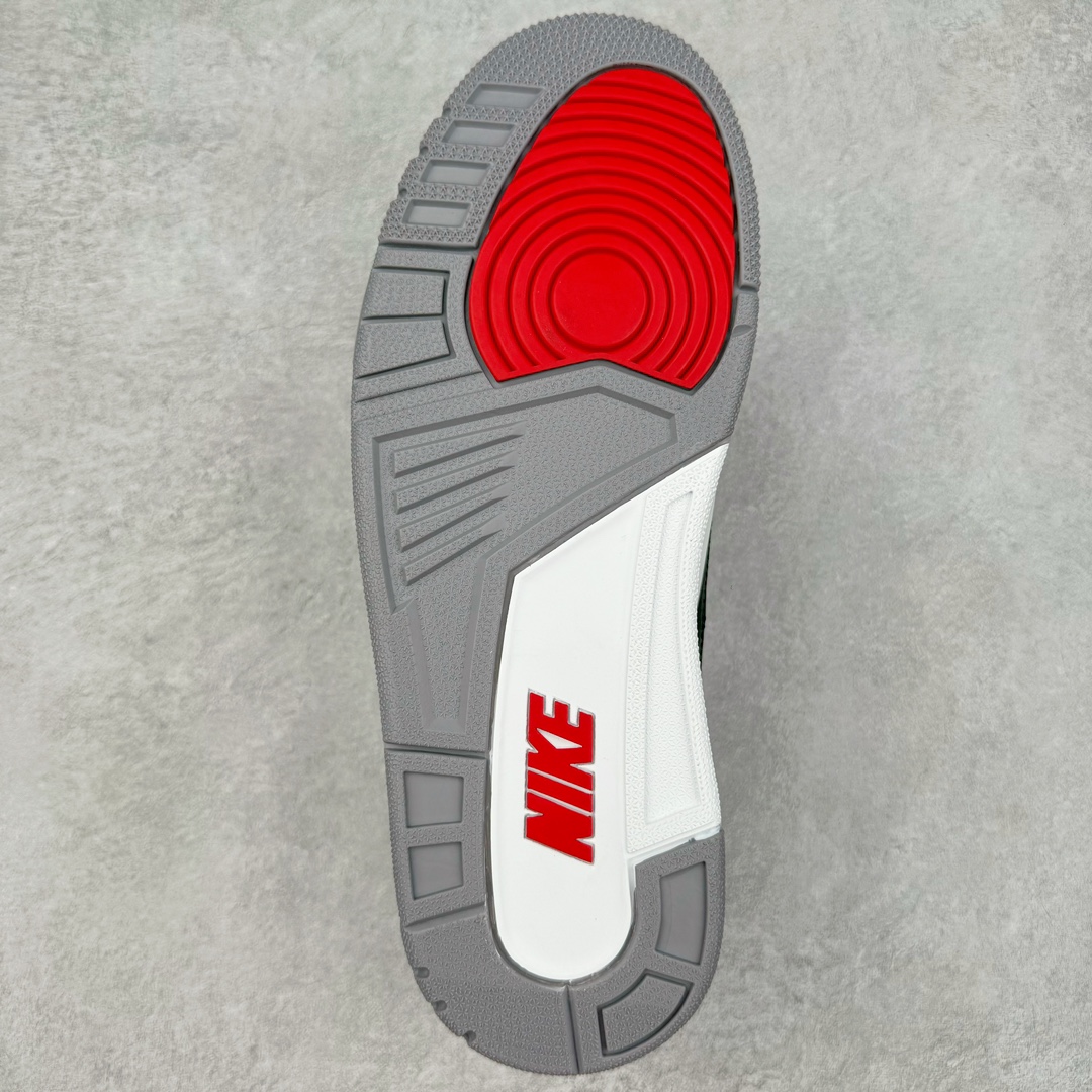 图片[9]-＃GX纯原 Air Jordan AJ3 Retro 复刻黑水泥 DN3707-010 圈内最强三代系列 匠心打造 开发时长超过半年 目前可过各类鉴定或无法鉴定 裸鞋随便操作 全套原纸板楦头开发 原厂大底磨具加持立体防滑纹理 原装可视Air Sole气垫 原汁原味最完美的三代版型 唯一正确鞋头趴度弧度高度鞋身腰线 原厂TPU彩虹扎染后跟饰片 正确内里反口里网布 皮料菱角分明不变形无多余毛边 广东原厂zp同批次手工大底描漆拉丝 市场唯一原厂鞋扣模具 原厂织唛标 原厂飞人电绣工艺 尾指中部跳三针 独家绑鞋带手法 印刷中底布 四线拉帮 米色美纹纸贴合固定 进口港宝加持 后跟自然饱满 全鞋荧光划线卡点 追求极致完美 每一双都是工艺品 多重QC质检 超越公司货的品控标准 实实在在的免检产品 尺码：40 40.5 41 42 42.5 43 44 44.5 45 45.5 46 47.5 48.5-选品中心