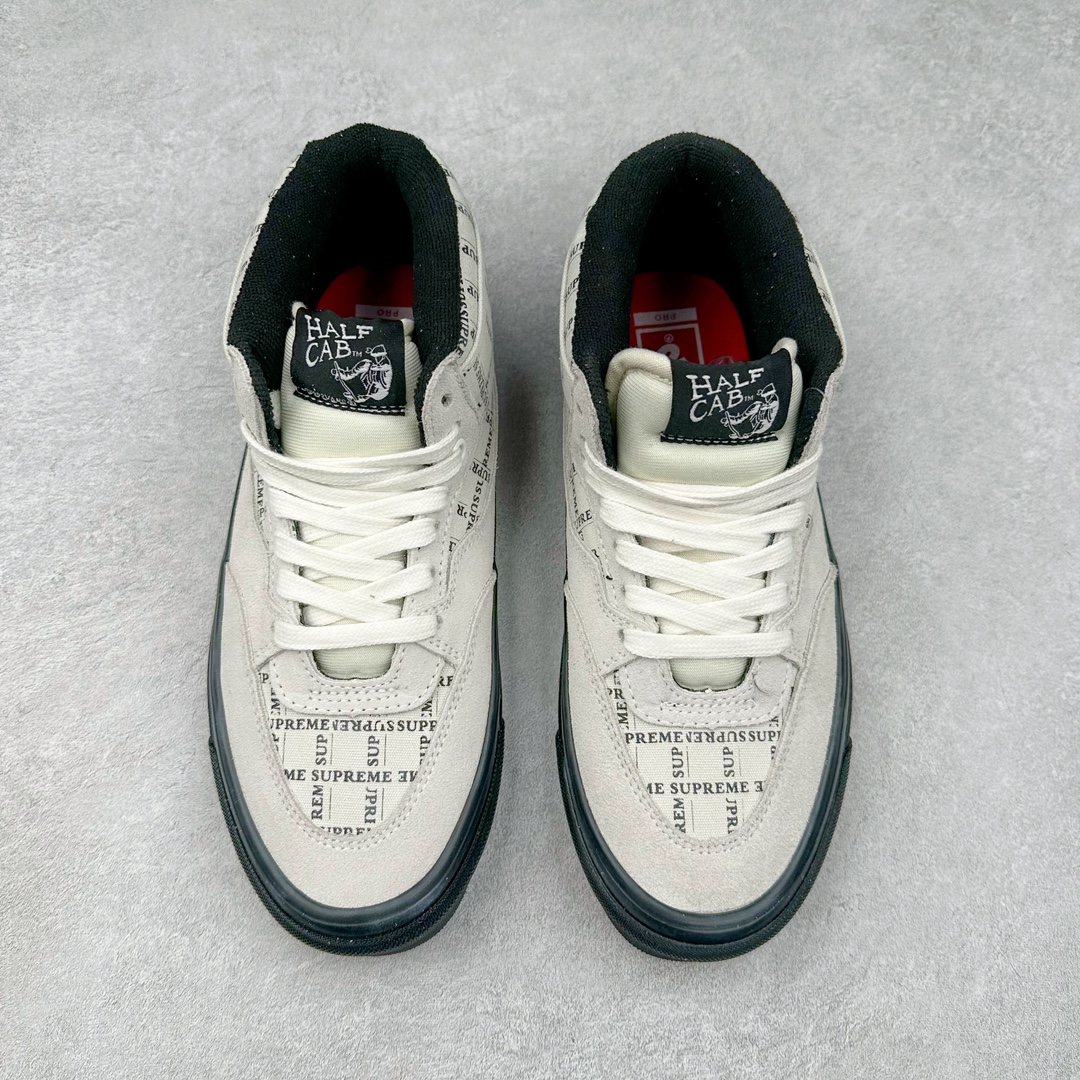 图片[2]-Supreme x Vans Half Cab Pro Skate 美式复古防滑耐磨休闲中帮滑板鞋 黑色货号：VN0A3QPH2YW 白灰货号：VN0A3QPH2YV1 尺码：36 36.5 37 38 38.5 39 40 40.5 41 42 42.5 43 44-选品中心