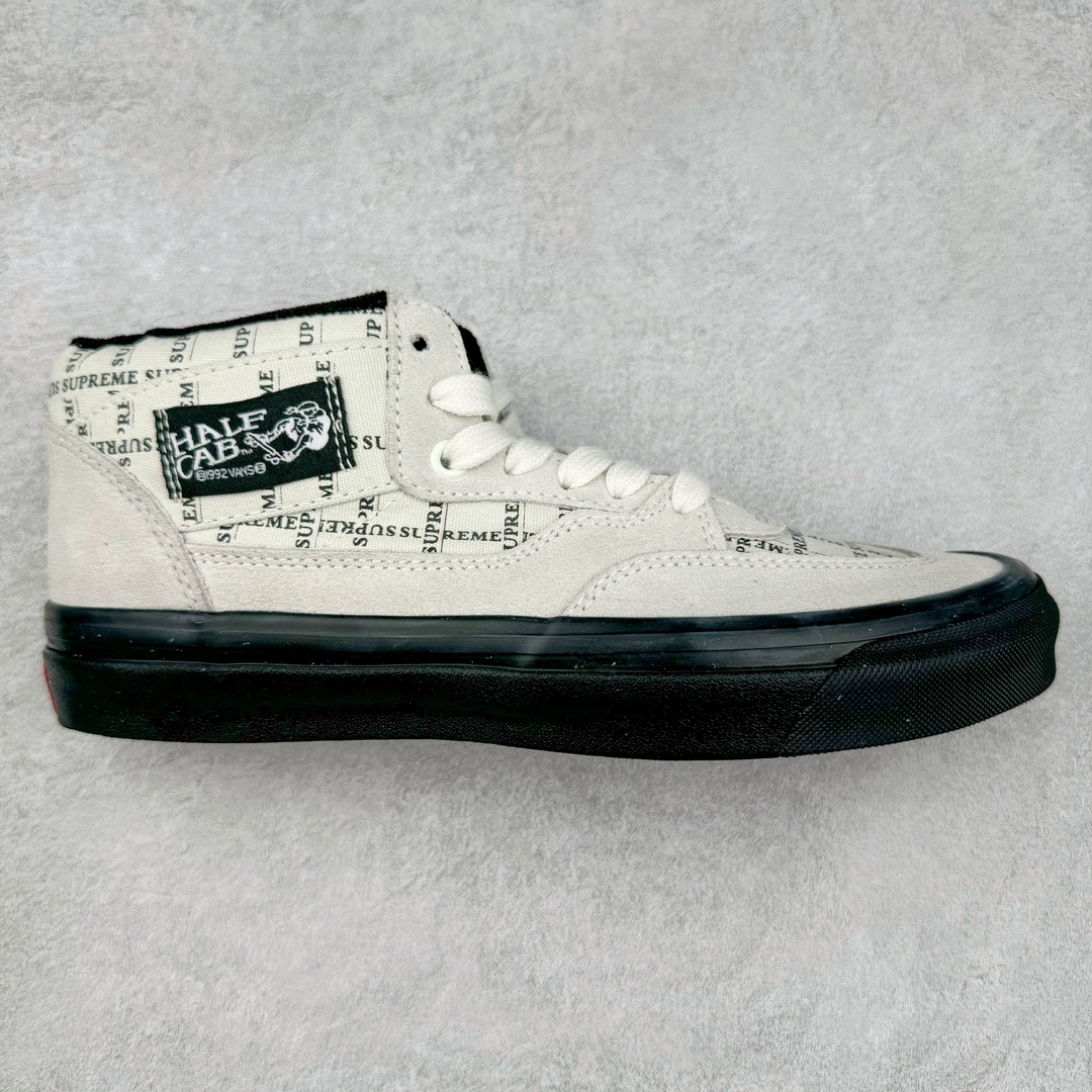 Supreme x Vans Half Cab Pro Skate 美式复古防滑耐磨休闲中帮滑板鞋 黑色货号：VN0A3QPH2YW 白灰货号：VN0A3QPH2YV1 尺码：36 36.5 37 38 38.5 39 40 40.5 41 42 42.5 43 44-选品中心
