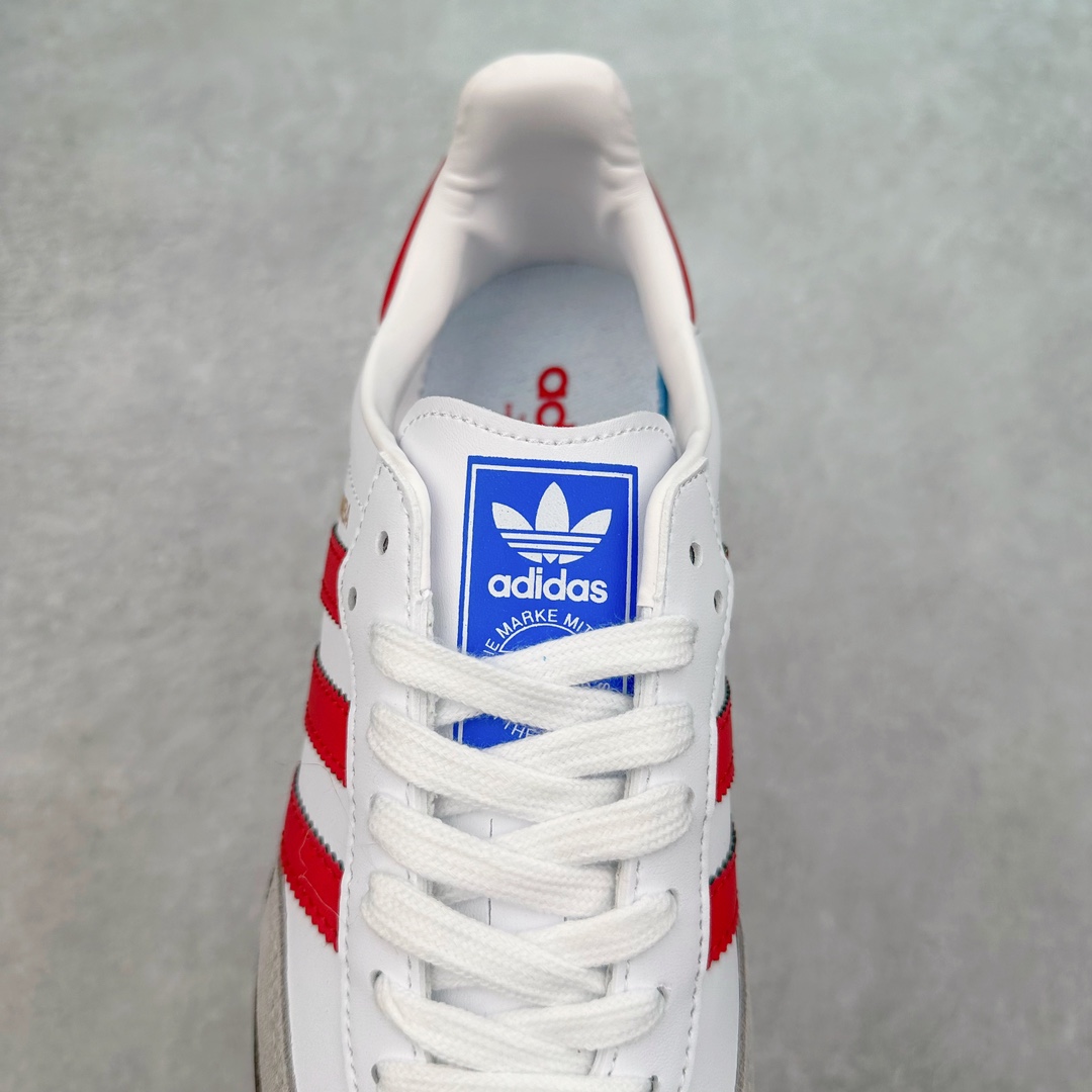 图片[5]-＃特价福利 AD Original Samba OG/Gazelle Indoor Trainers 复古经典轻便板鞋 口碑大厂出品 品控大底版型不断改良更新 全套原纸板楦头开发 确保原汁原味 完美呈现桑巴版型 一比一鞋头弧度高度鞋身弧度 此版本只针对中端市场 皮料材质有所更替 其他数据细节工艺流程均保持一致 绝不口嗨 细节品控鞋型随意对比 正确烫金高频细节 原装纳米超迁皮料 独家私模橡胶大底 原盒原配 这款桑巴鞋展示了高质量的工艺 带有装饰的超锁缝制和无缝的手感 柔软、柔软的皮革造型和标志性的3条纹完成了精致的外观 正规合身鞋带 鞋面上有绒面鞋垫 橡胶鞋底 享受正畸套筒软感 自50年代首次亮相以来就一直在赢得粉丝的青睐 尺码：36 36.5 37.5 38 38.5 39 40 40.5 41 42 42.5 43 44 44.5 45-选品中心