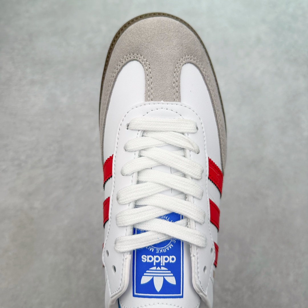 图片[4]-＃特价福利 AD Original Samba OG/Gazelle Indoor Trainers 复古经典轻便板鞋 口碑大厂出品 品控大底版型不断改良更新 全套原纸板楦头开发 确保原汁原味 完美呈现桑巴版型 一比一鞋头弧度高度鞋身弧度 此版本只针对中端市场 皮料材质有所更替 其他数据细节工艺流程均保持一致 绝不口嗨 细节品控鞋型随意对比 正确烫金高频细节 原装纳米超迁皮料 独家私模橡胶大底 原盒原配 这款桑巴鞋展示了高质量的工艺 带有装饰的超锁缝制和无缝的手感 柔软、柔软的皮革造型和标志性的3条纹完成了精致的外观 正规合身鞋带 鞋面上有绒面鞋垫 橡胶鞋底 享受正畸套筒软感 自50年代首次亮相以来就一直在赢得粉丝的青睐 尺码：36 36.5 37.5 38 38.5 39 40 40.5 41 42 42.5 43 44 44.5 45-选品中心