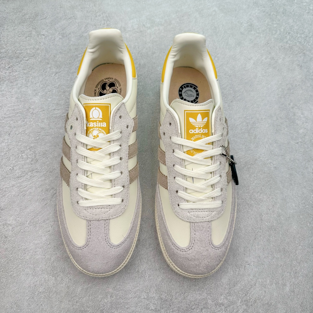 图片[2]-＃特价福利 AD Original Samba OG/Gazelle Indoor Trainers 复古经典轻便板鞋 口碑大厂出品 品控大底版型不断改良更新 全套原纸板楦头开发 确保原汁原味 完美呈现桑巴版型 一比一鞋头弧度高度鞋身弧度 此版本只针对中端市场 皮料材质有所更替 其他数据细节工艺流程均保持一致 绝不口嗨 细节品控鞋型随意对比 正确烫金高频细节 原装纳米超迁皮料 独家私模橡胶大底 原盒原配 这款桑巴鞋展示了高质量的工艺 带有装饰的超锁缝制和无缝的手感 柔软、柔软的皮革造型和标志性的3条纹完成了精致的外观 正规合身鞋带 鞋面上有绒面鞋垫 橡胶鞋底 享受正畸套筒软感 自50年代首次亮相以来就一直在赢得粉丝的青睐 尺码：36 36.5 37.5 38 38.5 39 40 40.5 41 42 42.5 43 44 44.5 45-选品中心