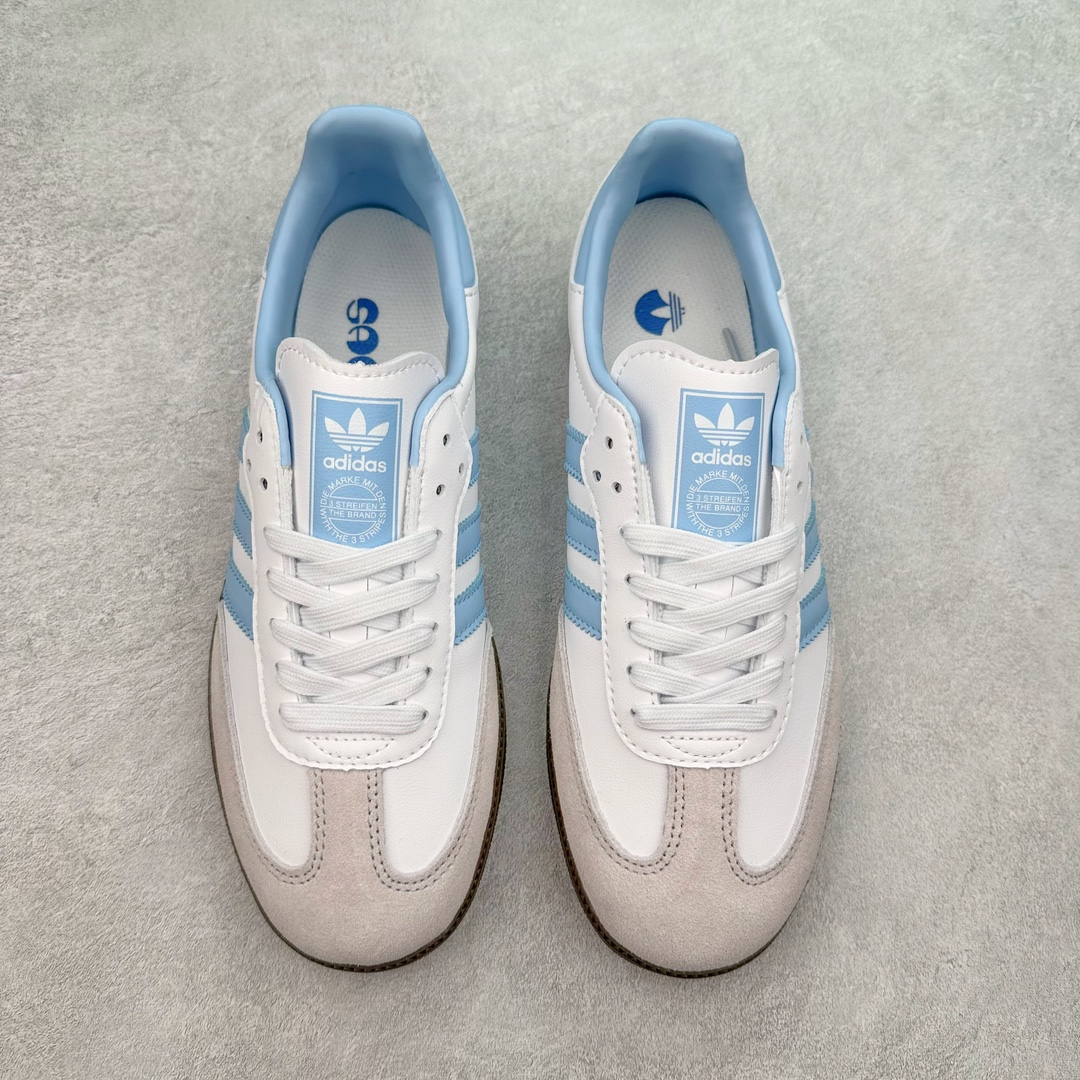 图片[2]-＃特价福利 AD Original Samba OG/Gazelle Indoor Trainers 复古经典轻便板鞋 口碑大厂出品 品控大底版型不断改良更新 全套原纸板楦头开发 确保原汁原味 完美呈现桑巴版型 一比一鞋头弧度高度鞋身弧度 此版本只针对中端市场 皮料材质有所更替 其他数据细节工艺流程均保持一致 绝不口嗨 细节品控鞋型随意对比 正确烫金高频细节 原装纳米超迁皮料 独家私模橡胶大底 原盒原配 这款桑巴鞋展示了高质量的工艺 带有装饰的超锁缝制和无缝的手感 柔软、柔软的皮革造型和标志性的3条纹完成了精致的外观 正规合身鞋带 鞋面上有绒面鞋垫 橡胶鞋底 享受正畸套筒软感 自50年代首次亮相以来就一直在赢得粉丝的青睐 尺码：36 36.5 37.5 38 38.5 39 40 40.5 41 42 42.5 43 44 44.5 45-选品中心