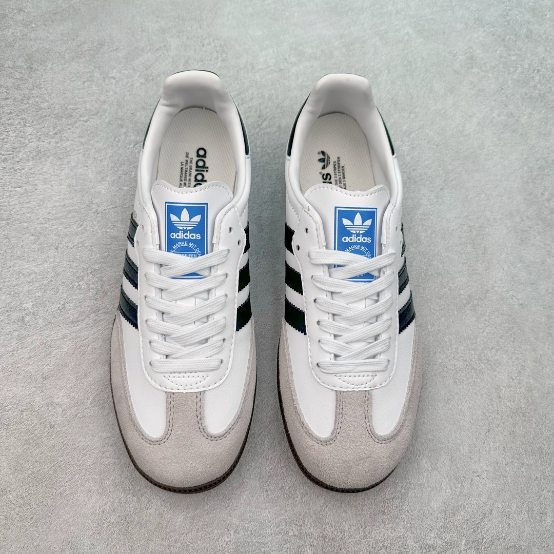 图片[2]-＃特价福利 AD Original Samba OG/Gazelle Indoor Trainers 复古经典轻便板鞋 口碑大厂出品 品控大底版型不断改良更新 全套原纸板楦头开发 确保原汁原味 完美呈现桑巴版型 一比一鞋头弧度高度鞋身弧度 此版本只针对中端市场 皮料材质有所更替 其他数据细节工艺流程均保持一致 绝不口嗨 细节品控鞋型随意对比 正确烫金高频细节 原装纳米超迁皮料 独家私模橡胶大底 原盒原配 这款桑巴鞋展示了高质量的工艺 带有装饰的超锁缝制和无缝的手感 柔软、柔软的皮革造型和标志性的3条纹完成了精致的外观 正规合身鞋带 鞋面上有绒面鞋垫 橡胶鞋底 享受正畸套筒软感 自50年代首次亮相以来就一直在赢得粉丝的青睐 尺码：36 36.5 37.5 38 38.5 39 40 40.5 41 42 42.5 43 44 44.5 45-选品中心