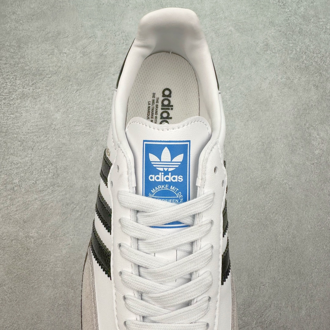 图片[5]-＃特价福利 AD Original Samba OG/Gazelle Indoor Trainers 复古经典轻便板鞋 口碑大厂出品 品控大底版型不断改良更新 全套原纸板楦头开发 确保原汁原味 完美呈现桑巴版型 一比一鞋头弧度高度鞋身弧度 此版本只针对中端市场 皮料材质有所更替 其他数据细节工艺流程均保持一致 绝不口嗨 细节品控鞋型随意对比 正确烫金高频细节 原装纳米超迁皮料 独家私模橡胶大底 原盒原配 这款桑巴鞋展示了高质量的工艺 带有装饰的超锁缝制和无缝的手感 柔软、柔软的皮革造型和标志性的3条纹完成了精致的外观 正规合身鞋带 鞋面上有绒面鞋垫 橡胶鞋底 享受正畸套筒软感 自50年代首次亮相以来就一直在赢得粉丝的青睐 尺码：36 36.5 37.5 38 38.5 39 40 40.5 41 42 42.5 43 44 44.5 45-选品中心