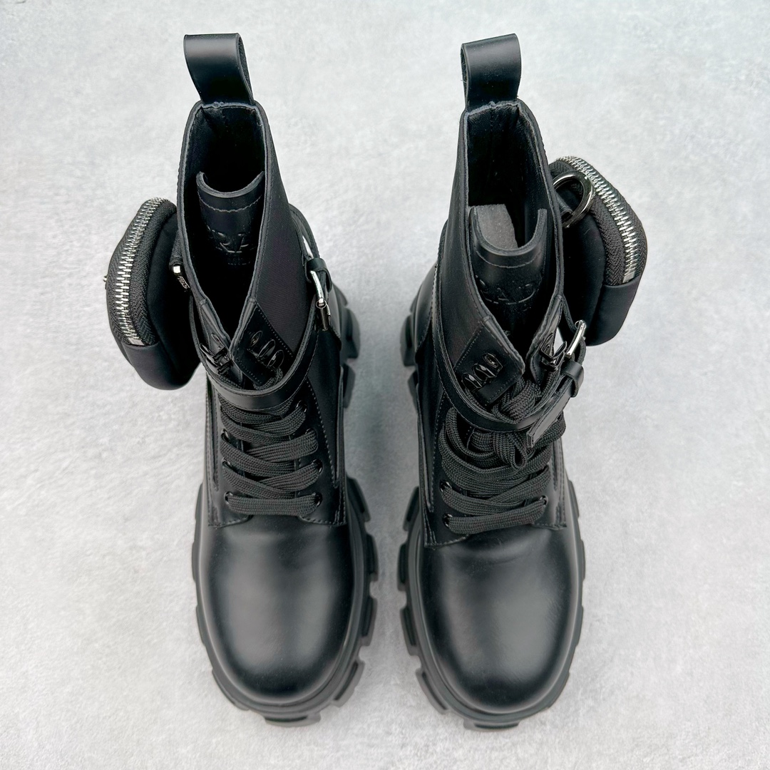 图片[2]-＃GD广顶 PRADA 普拉达秋冬时尚潮流松糕底厚底骑士靴短靴 鞋型秀气大方 三角标加持 高级感拉满 无论日常通勤还是小场合都能穿出气场意大利著名的奢侈品品牌 普拉达这款牛皮面演绎prada式的黑暗优雅风情 鞋头很是秀气 鞋楦的复古与时尚平衡的非常好 没有平时别的款式的呆板整体是休闲时尚风 风格简约大方 舒适轻便 小牛皮鞋面超级软触感亲肤而光滑 很显质感也很好打理 设计摆脱路人感 打破沉闷单调 真的超级清秀百搭 而且这款增高效果一绝 特别有英伦风但又不是太过于复古的也很符合都市年轻人的审美 尺码：35 36 37 38 39 40 41-选品中心