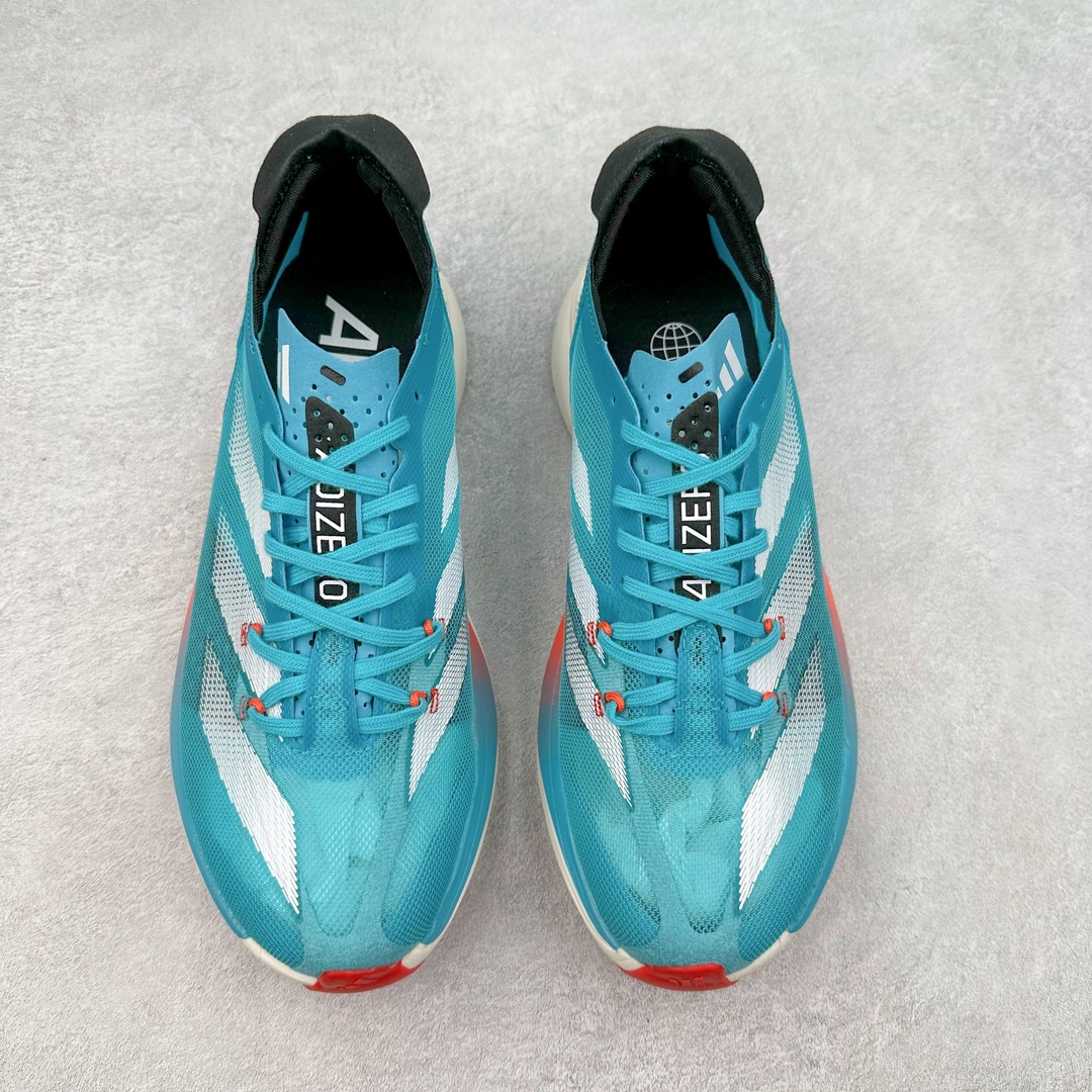 图片[2]-AD Adizero Adios Pro 3 马拉松竞速专业跑鞋 ID8473 CELERMESH针织网面非常轻薄 纤维间的缝隙很大 可以保证跑步时的透气、排汗效果 鞋舌直接与两侧的内衬和鞋底连接在一起 在跑步过程中不会被鞋舌的左右移动所困扰 在标准鞋带孔的基础上再拓宽一组鞋带孔 适合不同脚型的需求 突破性 EnergyRods 技术，有助于跑者实现更好的成绩 中底独特的LIGHTSTRIKE PRO泡棉材质 微弹感觉在跑步过程中给予了良好的支撑体验 对于顶级精英和高水平进阶跑者来说 ADIOS PRO是一双值得信赖的竞速比赛用鞋 尺码：36 36.5 37.5 38 38.5 39 40 40.5 41 42 42.5 43 44 44.5 45-选品中心