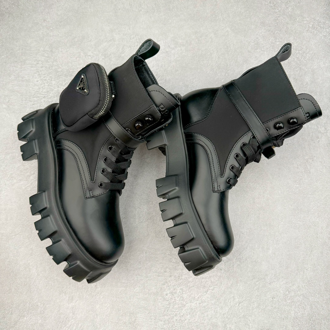 图片[3]-＃GD广顶 PRADA 普拉达秋冬时尚潮流松糕底厚底骑士靴短靴 鞋型秀气大方 三角标加持 高级感拉满 无论日常通勤还是小场合都能穿出气场意大利著名的奢侈品品牌 普拉达这款牛皮面演绎prada式的黑暗优雅风情 鞋头很是秀气 鞋楦的复古与时尚平衡的非常好 没有平时别的款式的呆板整体是休闲时尚风 风格简约大方 舒适轻便 小牛皮鞋面超级软触感亲肤而光滑 很显质感也很好打理 设计摆脱路人感 打破沉闷单调 真的超级清秀百搭 而且这款增高效果一绝 特别有英伦风但又不是太过于复古的也很符合都市年轻人的审美 尺码：35 36 37 38 39 40 41-选品中心