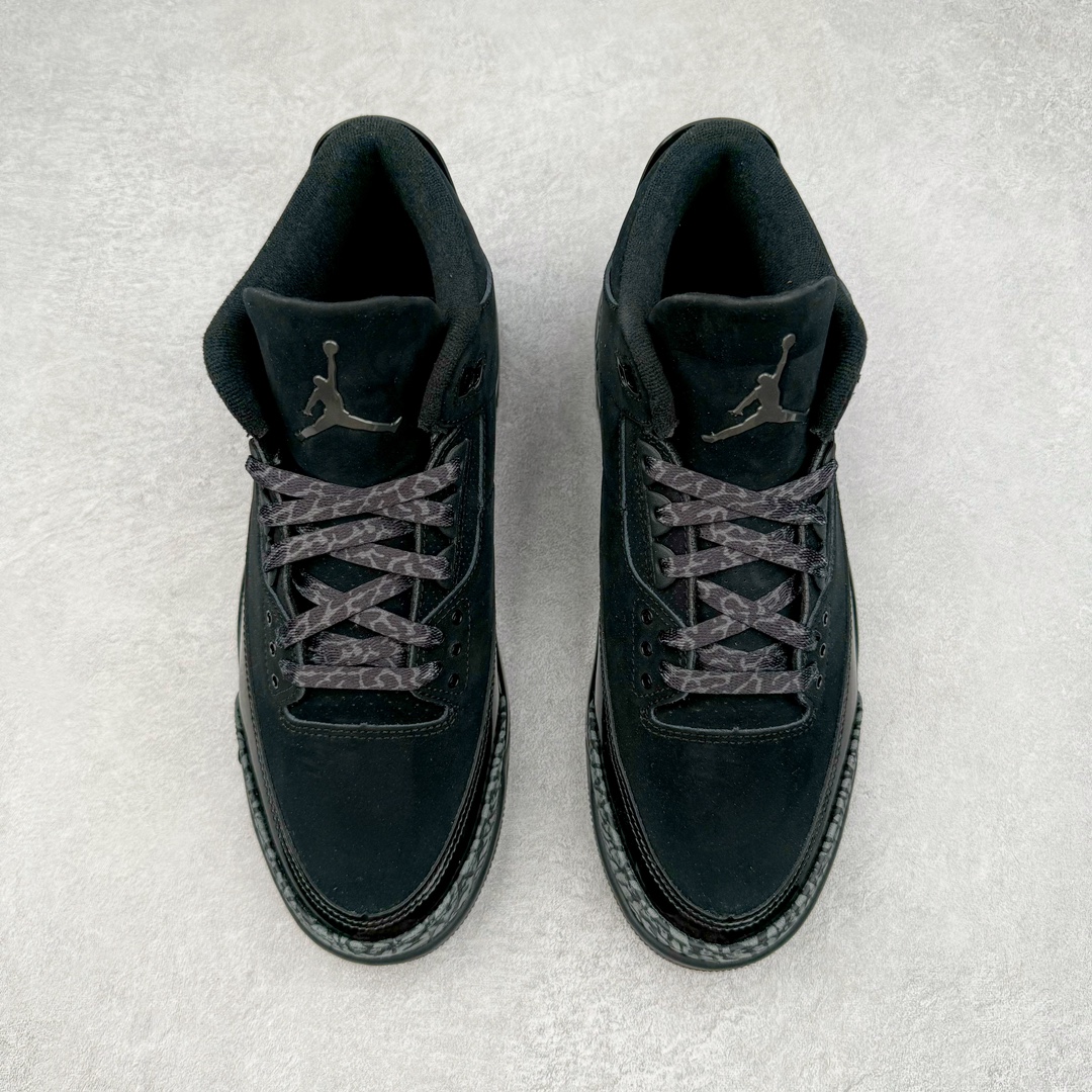图片[2]-＃QD纯原 Air Jordan AJ3 Retro 黑猫 CK9246-168 圈内最强三代系列 匠心打造 开发时长超过半年 目前可过各类鉴定或无法鉴定 裸鞋随便操作 全套原纸板楦头开发 原厂大底磨具加持立体防滑纹理 原装可视Air Sole气垫 原汁原味最完美的三代版型 唯一正确鞋头趴度弧度高度鞋身腰线 原厂TPU彩虹扎染后跟饰片 正确内里反口里网布 皮料菱角分明不变形无多余毛边 广东原厂zp同批次手工大底描漆拉丝 市场唯一原厂鞋扣模具 原厂织唛标 原厂飞人电绣工艺 尾指中部跳三针 独家绑鞋带手法 印刷中底布 四线拉帮 米色美纹纸贴合固定 进口港宝加持 后跟自然饱满 全鞋荧光划线卡点 追求极致完美 每一双都是工艺品 多重QC质检 超越公司货的品控标准 实实在在的免检产品 尺码：40 40.5 41 42 42.5 43 44 44.5 45 45.5 46 47.5 48.5-选品中心