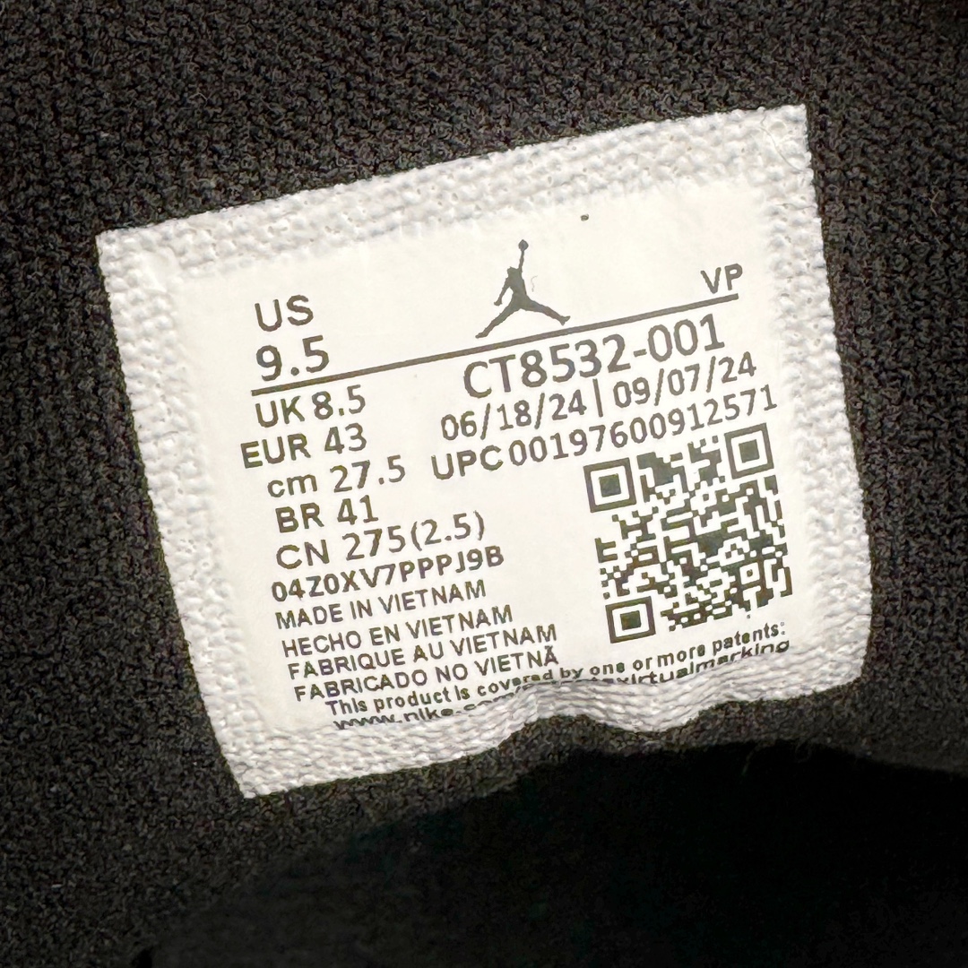 图片[11]-＃QD纯原 Air Jordan AJ3 Retro 黑猫 CK9246-168 圈内最强三代系列 匠心打造 开发时长超过半年 目前可过各类鉴定或无法鉴定 裸鞋随便操作 全套原纸板楦头开发 原厂大底磨具加持立体防滑纹理 原装可视Air Sole气垫 原汁原味最完美的三代版型 唯一正确鞋头趴度弧度高度鞋身腰线 原厂TPU彩虹扎染后跟饰片 正确内里反口里网布 皮料菱角分明不变形无多余毛边 广东原厂zp同批次手工大底描漆拉丝 市场唯一原厂鞋扣模具 原厂织唛标 原厂飞人电绣工艺 尾指中部跳三针 独家绑鞋带手法 印刷中底布 四线拉帮 米色美纹纸贴合固定 进口港宝加持 后跟自然饱满 全鞋荧光划线卡点 追求极致完美 每一双都是工艺品 多重QC质检 超越公司货的品控标准 实实在在的免检产品 尺码：40 40.5 41 42 42.5 43 44 44.5 45 45.5 46 47.5 48.5-选品中心