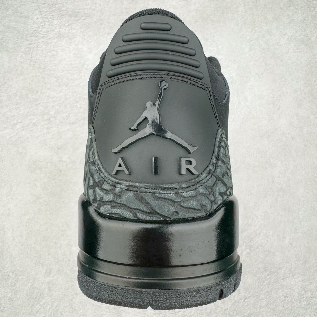 图片[8]-＃QD纯原 Air Jordan AJ3 Retro 黑猫 CK9246-168 圈内最强三代系列 匠心打造 开发时长超过半年 目前可过各类鉴定或无法鉴定 裸鞋随便操作 全套原纸板楦头开发 原厂大底磨具加持立体防滑纹理 原装可视Air Sole气垫 原汁原味最完美的三代版型 唯一正确鞋头趴度弧度高度鞋身腰线 原厂TPU彩虹扎染后跟饰片 正确内里反口里网布 皮料菱角分明不变形无多余毛边 广东原厂zp同批次手工大底描漆拉丝 市场唯一原厂鞋扣模具 原厂织唛标 原厂飞人电绣工艺 尾指中部跳三针 独家绑鞋带手法 印刷中底布 四线拉帮 米色美纹纸贴合固定 进口港宝加持 后跟自然饱满 全鞋荧光划线卡点 追求极致完美 每一双都是工艺品 多重QC质检 超越公司货的品控标准 实实在在的免检产品 尺码：40 40.5 41 42 42.5 43 44 44.5 45 45.5 46 47.5 48.5-选品中心