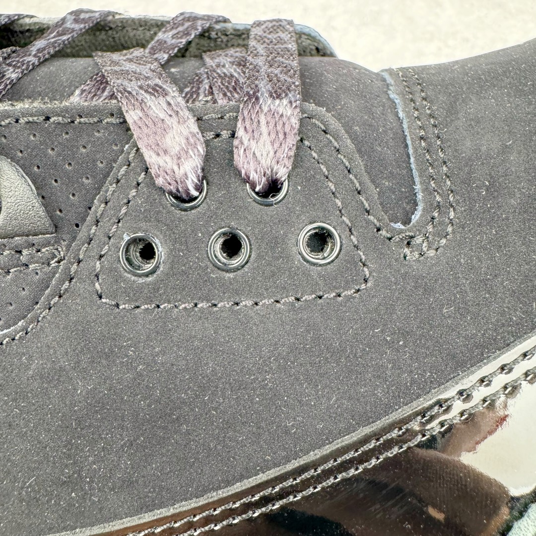 图片[21]-＃QD纯原 Air Jordan AJ3 Retro 黑猫 CK9246-168 圈内最强三代系列 匠心打造 开发时长超过半年 目前可过各类鉴定或无法鉴定 裸鞋随便操作 全套原纸板楦头开发 原厂大底磨具加持立体防滑纹理 原装可视Air Sole气垫 原汁原味最完美的三代版型 唯一正确鞋头趴度弧度高度鞋身腰线 原厂TPU彩虹扎染后跟饰片 正确内里反口里网布 皮料菱角分明不变形无多余毛边 广东原厂zp同批次手工大底描漆拉丝 市场唯一原厂鞋扣模具 原厂织唛标 原厂飞人电绣工艺 尾指中部跳三针 独家绑鞋带手法 印刷中底布 四线拉帮 米色美纹纸贴合固定 进口港宝加持 后跟自然饱满 全鞋荧光划线卡点 追求极致完美 每一双都是工艺品 多重QC质检 超越公司货的品控标准 实实在在的免检产品 尺码：40 40.5 41 42 42.5 43 44 44.5 45 45.5 46 47.5 48.5-选品中心