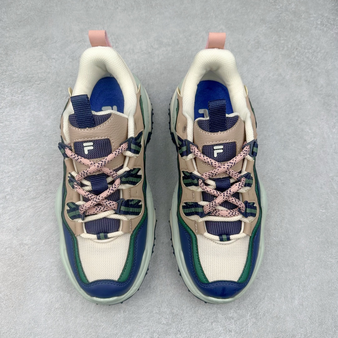 图片[2]-斐乐FILA FUSION QD96 熔岩系列老爹风增高复古中性休闲运动慢跑鞋 #原楦原纸版数据开发#采用纤维皮革饰片拼接透气网布材质#独立发泡EVA中底+耐磨橡胶外底，明显增高4.5CM 尺码：36 36.5 37.5 38 38.5 39 40-选品中心