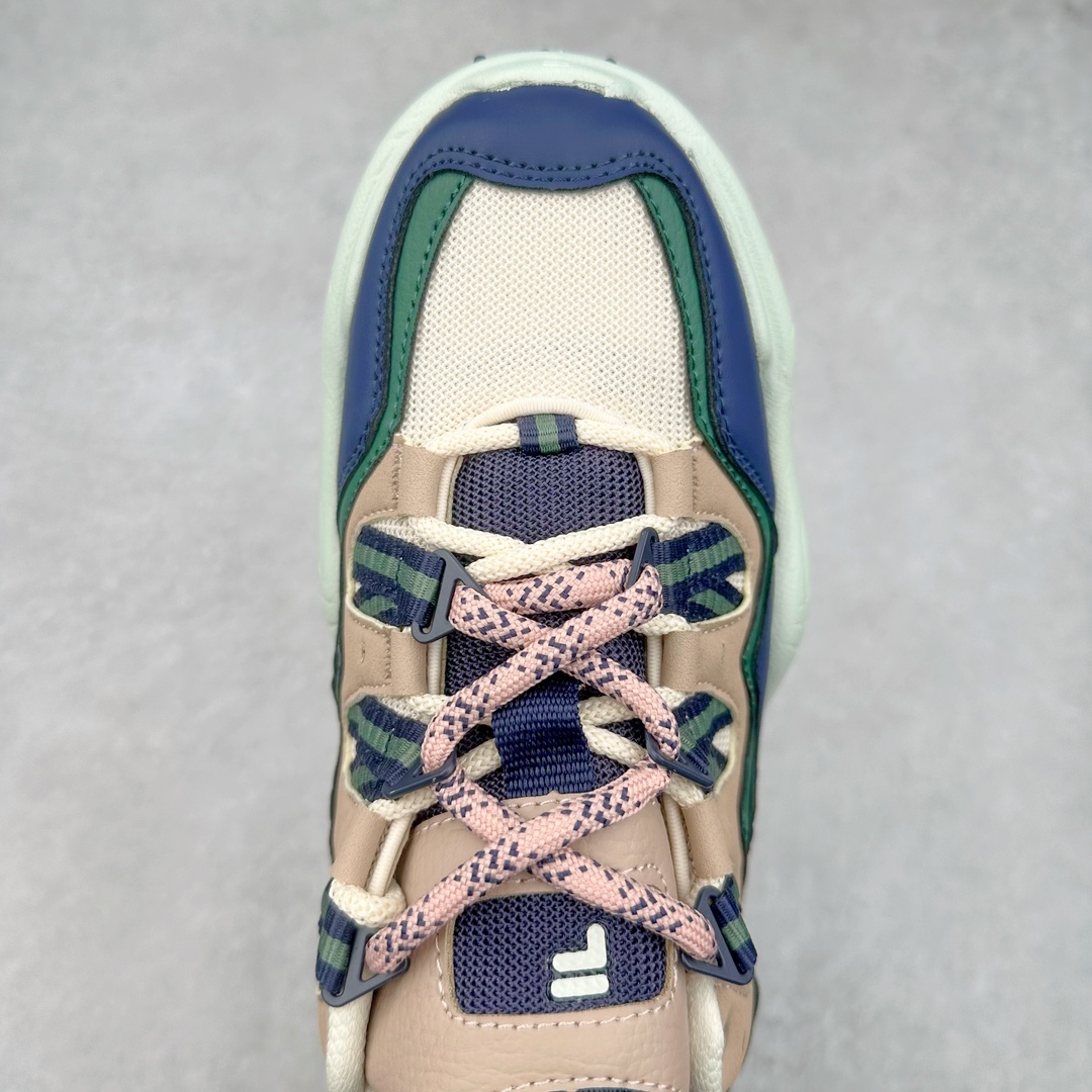 图片[4]-斐乐FILA FUSION QD96 熔岩系列老爹风增高复古中性休闲运动慢跑鞋 #原楦原纸版数据开发#采用纤维皮革饰片拼接透气网布材质#独立发泡EVA中底+耐磨橡胶外底，明显增高4.5CM 尺码：36 36.5 37.5 38 38.5 39 40-选品中心